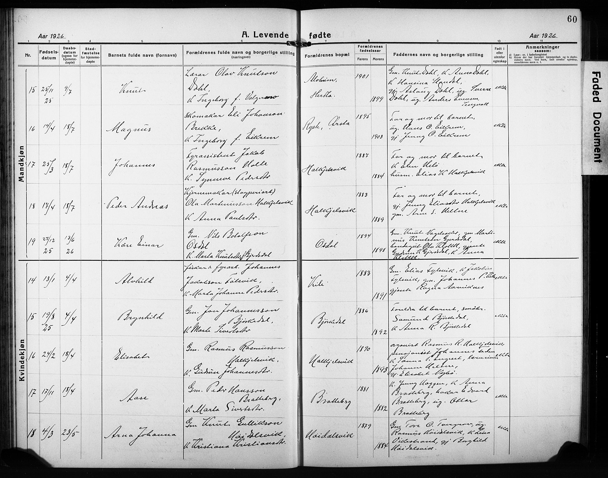 Ministerialprotokoller, klokkerbøker og fødselsregistre - Møre og Romsdal, AV/SAT-A-1454/511/L0160: Klokkerbok nr. 511C06, 1920-1932, s. 60