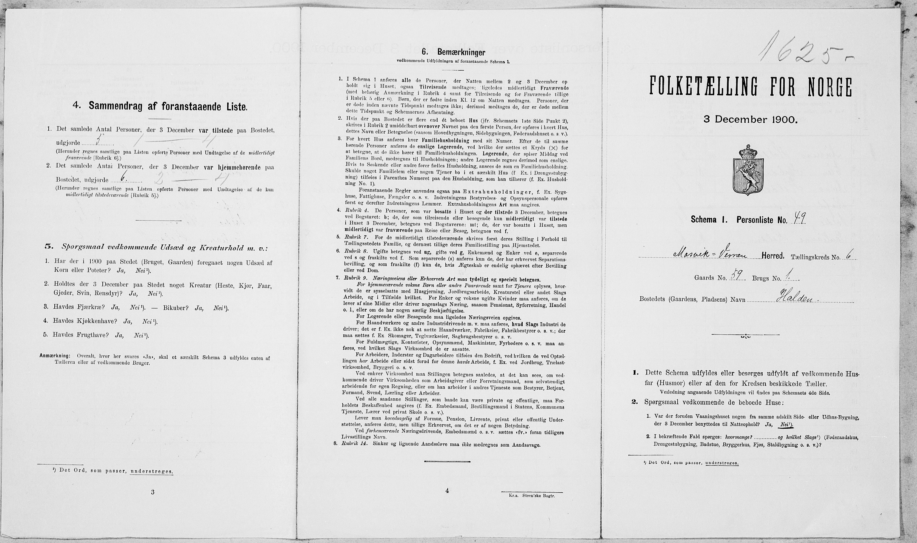 SAT, Folketelling 1900 for 1723 Mosvik og Verran herred, 1900, s. 729