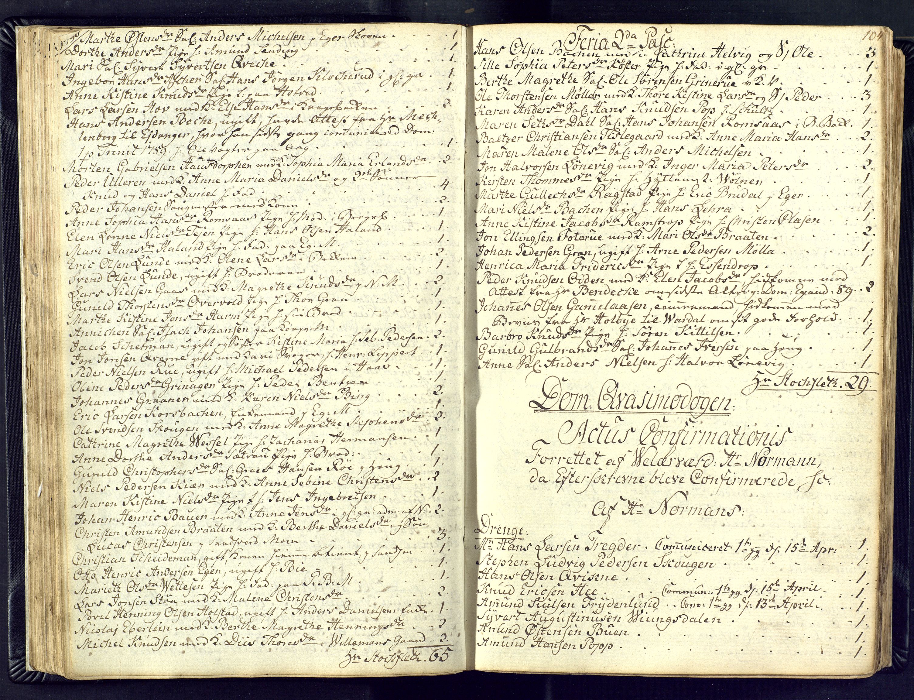 Kongsberg kirkebøker, SAKO/A-22/M/Ma/L0011: Kommunikantprotokoll nr. 11, 1788-1795, s. 104