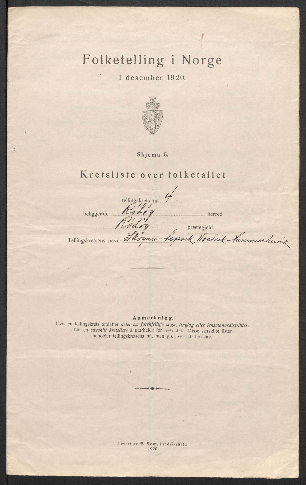 SAT, Folketelling 1920 for 1836 Rødøy herred, 1920, s. 15