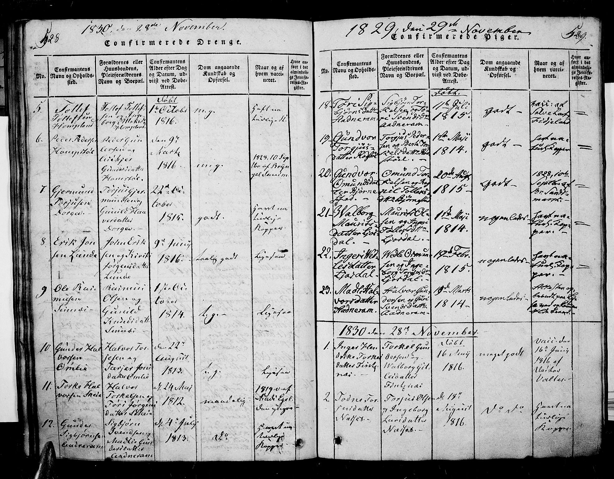 Sirdal sokneprestkontor, AV/SAK-1111-0036/F/Fa/Fab/L0001: Ministerialbok nr. A 1, 1815-1834, s. 528-529