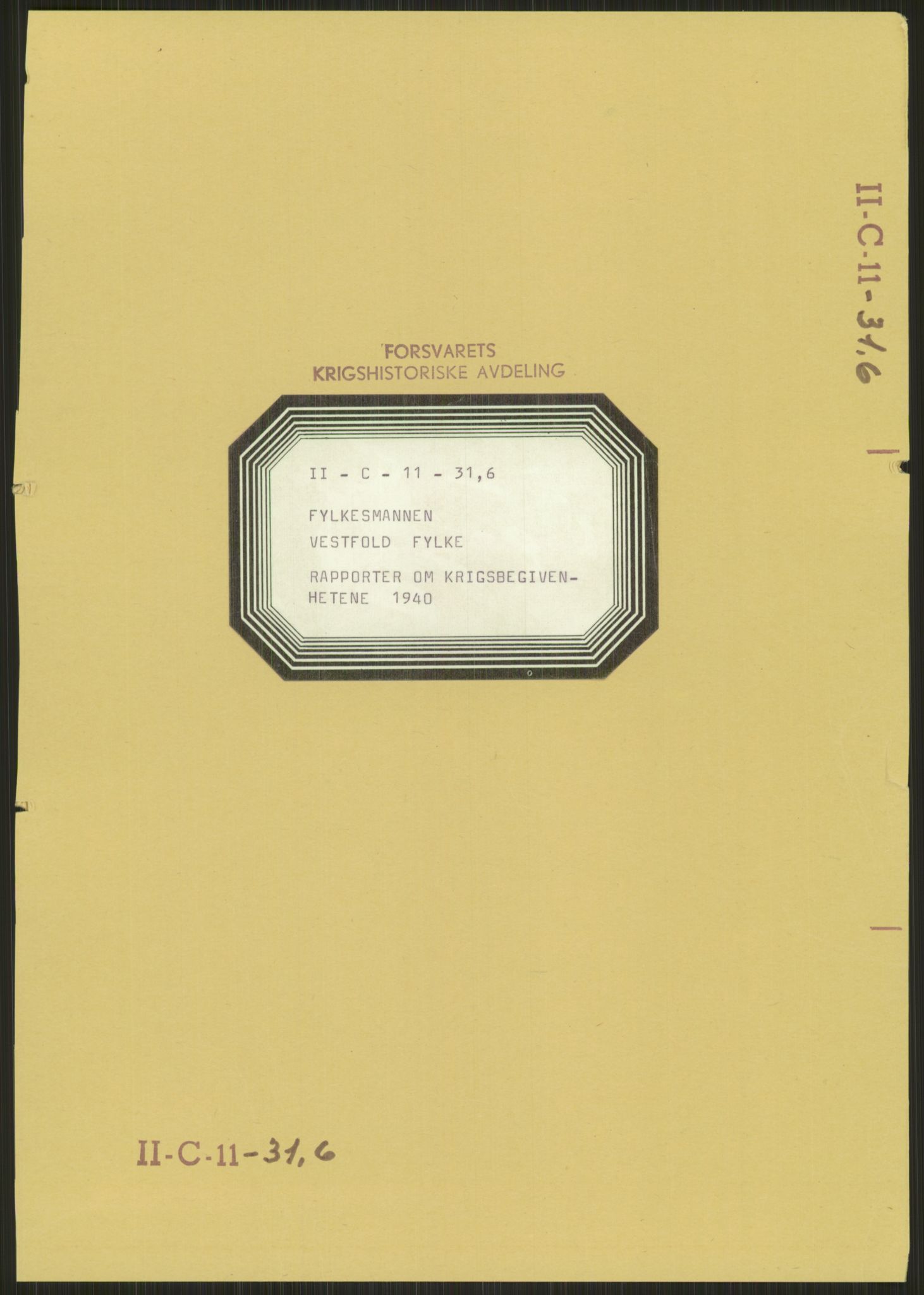 Forsvaret, Forsvarets krigshistoriske avdeling, AV/RA-RAFA-2017/Y/Ya/L0014: II-C-11-31 - Fylkesmenn.  Rapporter om krigsbegivenhetene 1940., 1940, s. 507