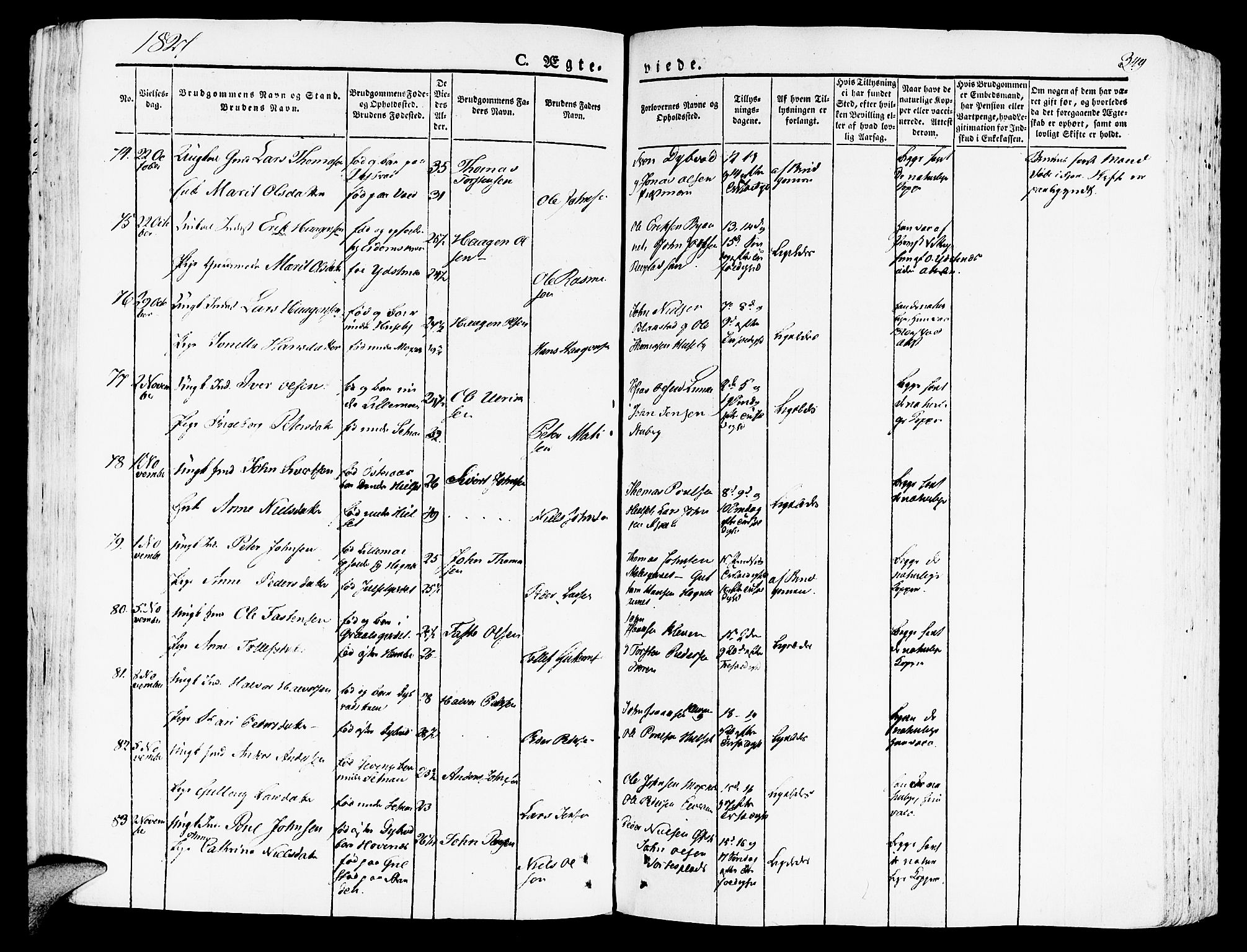 Ministerialprotokoller, klokkerbøker og fødselsregistre - Nord-Trøndelag, SAT/A-1458/709/L0070: Ministerialbok nr. 709A10, 1820-1832, s. 349