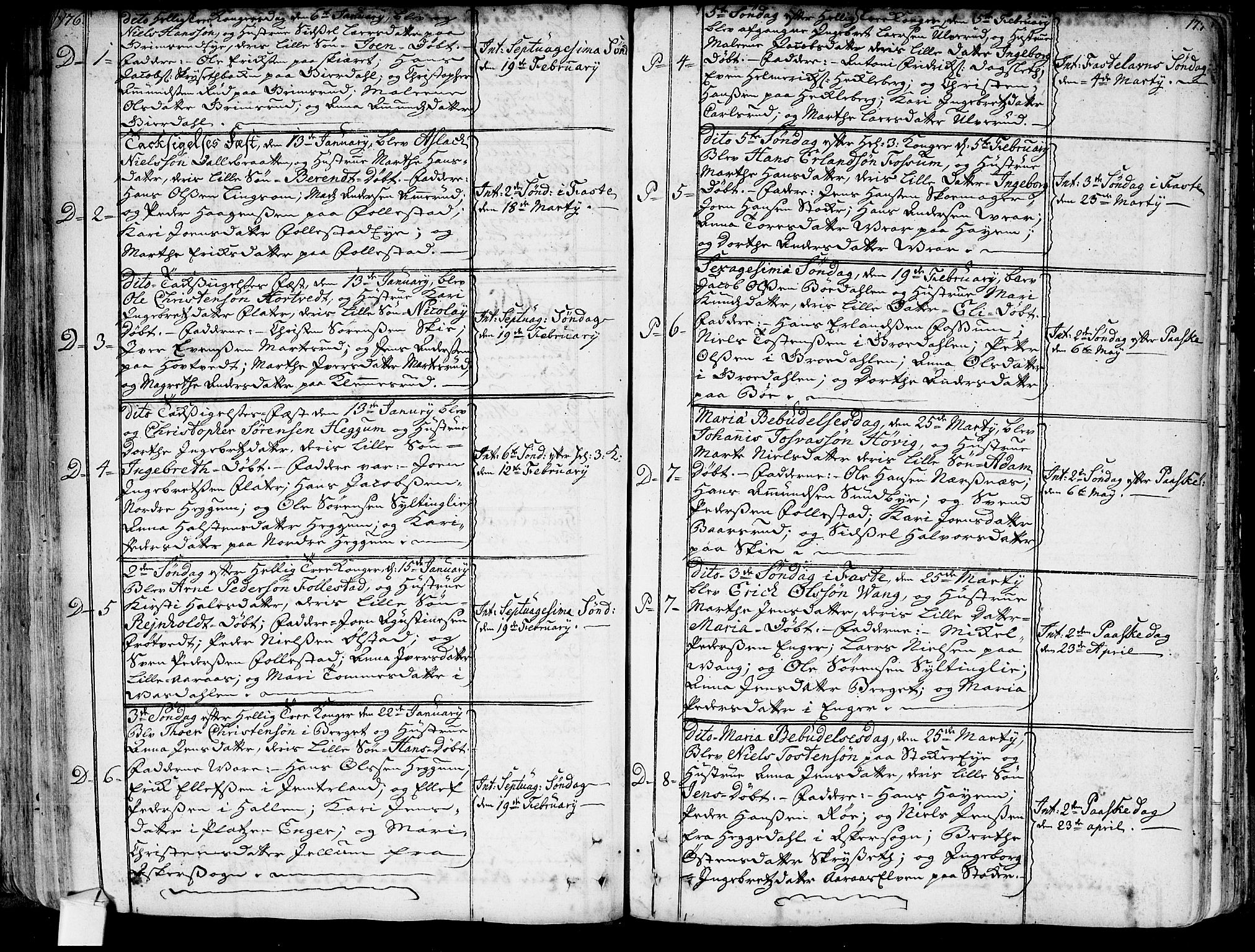 Røyken kirkebøker, AV/SAKO-A-241/G/Ga/L0001: Klokkerbok nr. 1, 1740-1768, s. 176-177