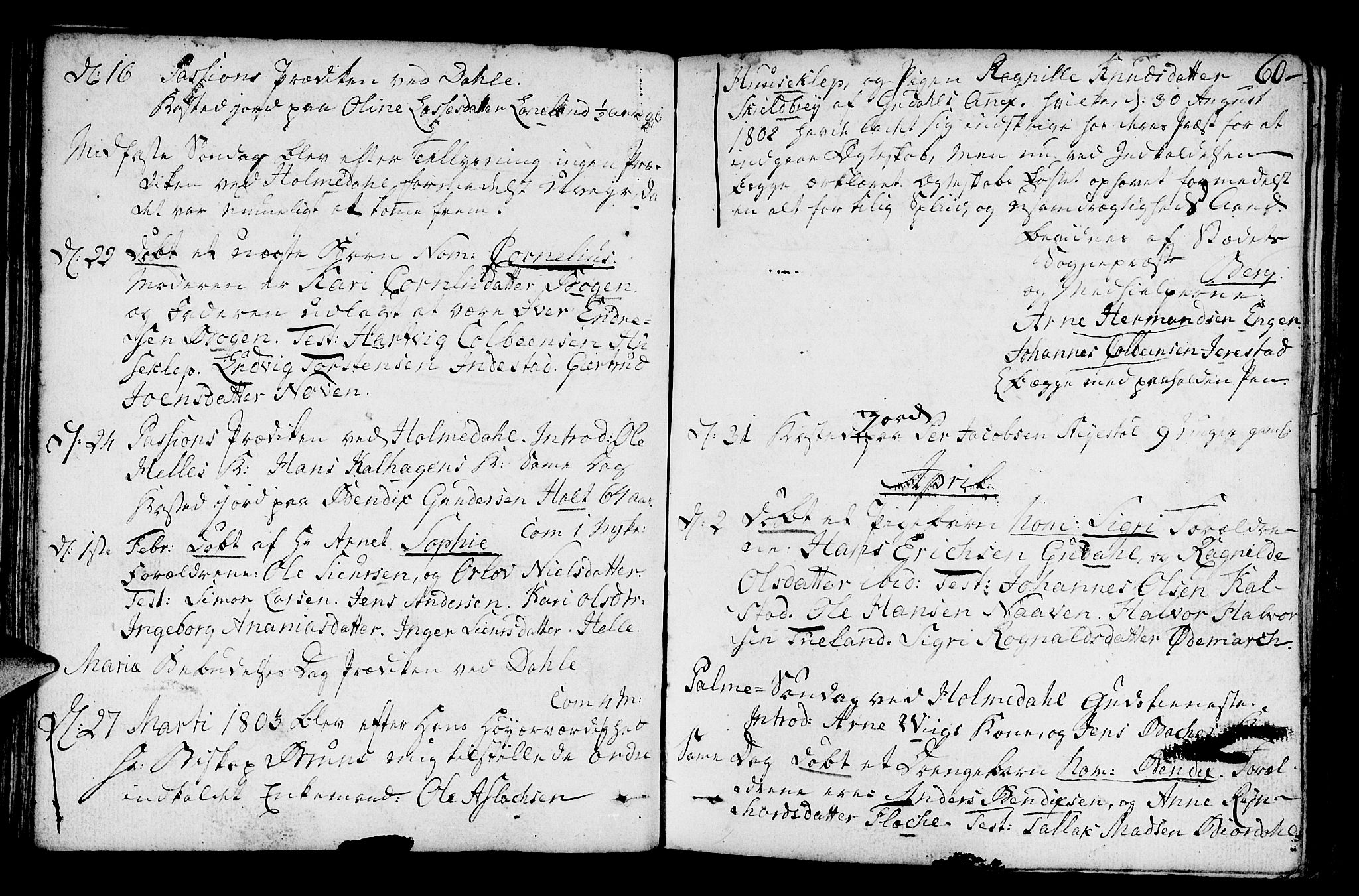 Fjaler sokneprestembete, AV/SAB-A-79801/H/Haa/Haaa/L0003: Ministerialbok nr. A 3, 1799-1814, s. 60