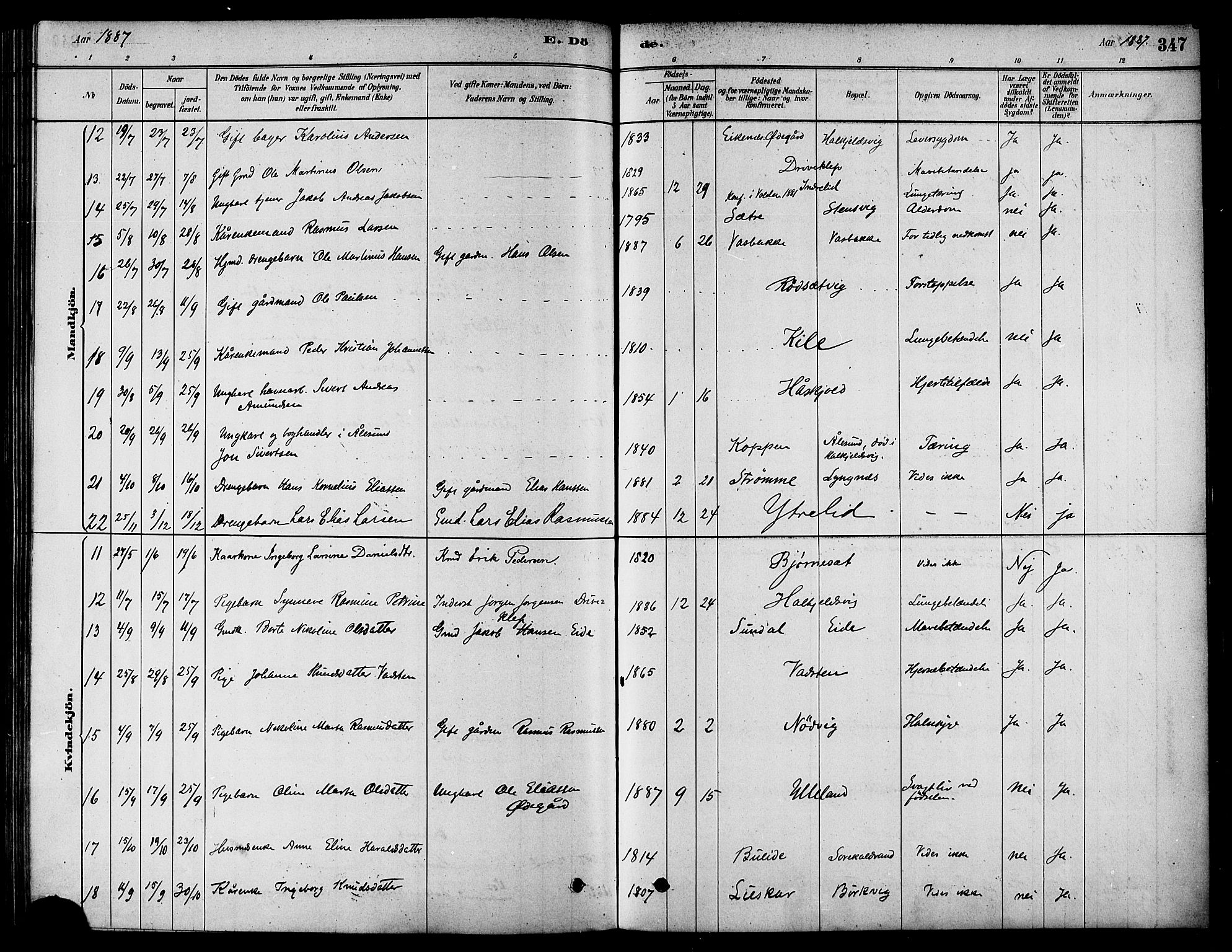 Ministerialprotokoller, klokkerbøker og fødselsregistre - Møre og Romsdal, AV/SAT-A-1454/511/L0141: Ministerialbok nr. 511A08, 1878-1890, s. 347