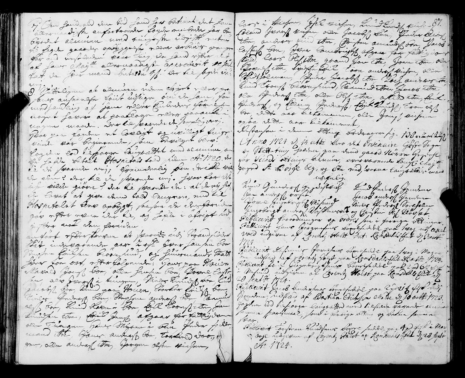 Romsdal sorenskriveri, SAT/A-4149/1/1/1A/L0009: Tingbok, 1722-1728, s. 86b-87a