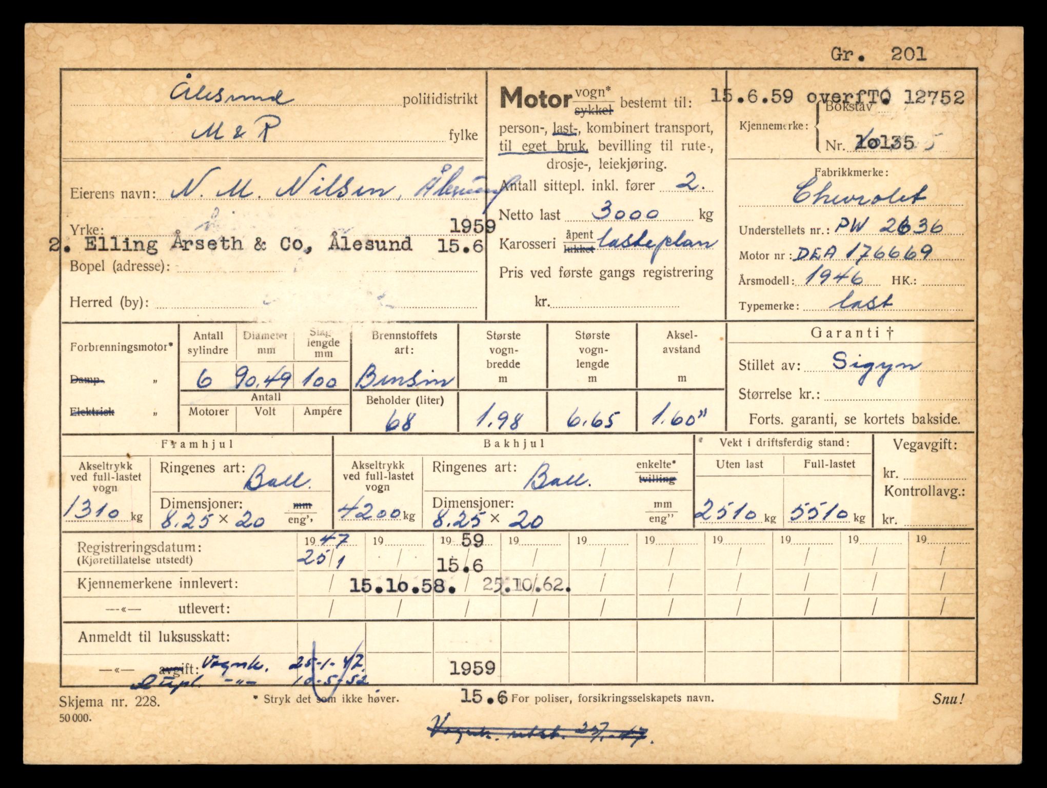 Møre og Romsdal vegkontor - Ålesund trafikkstasjon, AV/SAT-A-4099/F/Fe/L0035: Registreringskort for kjøretøy T 12653 - T 12829, 1927-1998, s. 1885