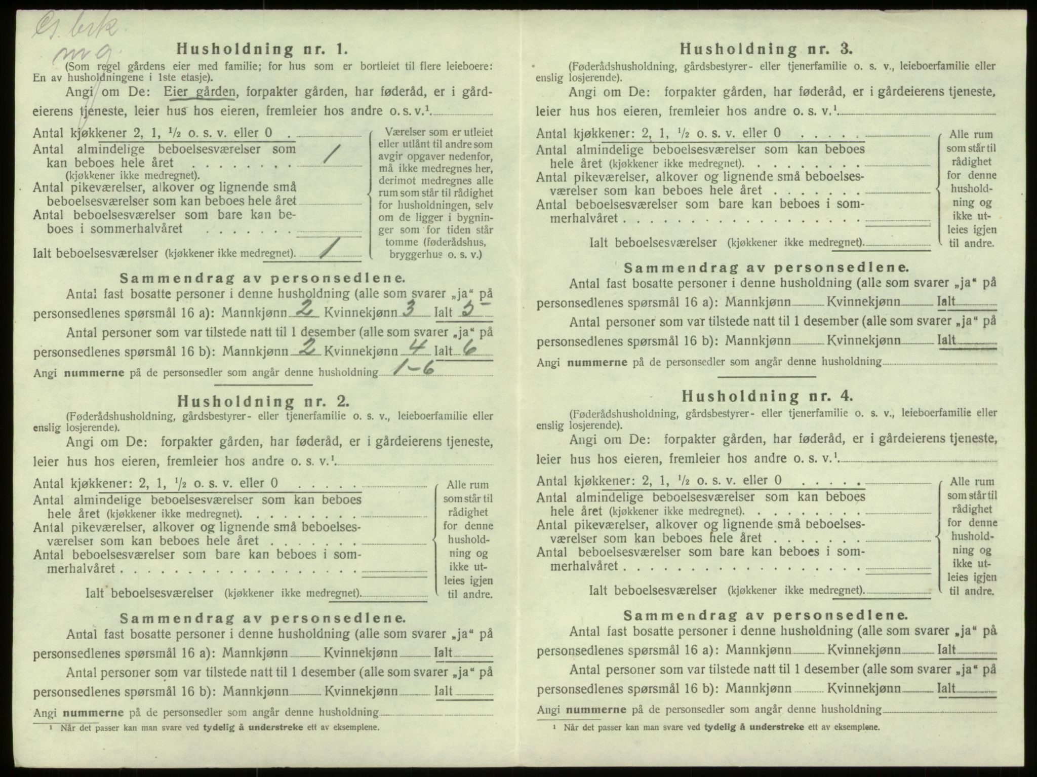SAB, Folketelling 1920 for 1441 Selje herred, 1920, s. 496