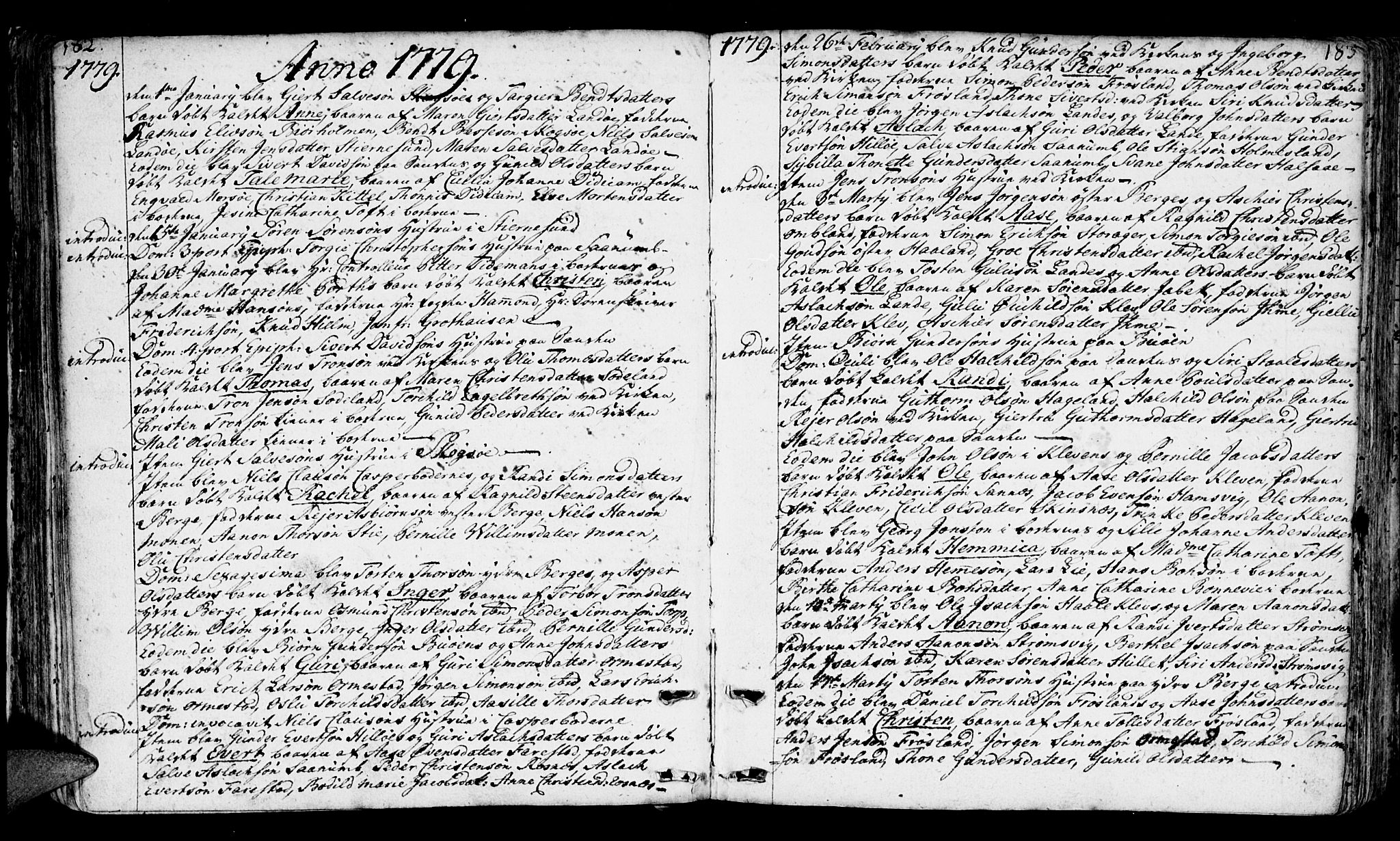 Mandal sokneprestkontor, SAK/1111-0030/F/Fa/Faa/L0003: Ministerialbok nr. A 3, 1748-1794, s. 182-183