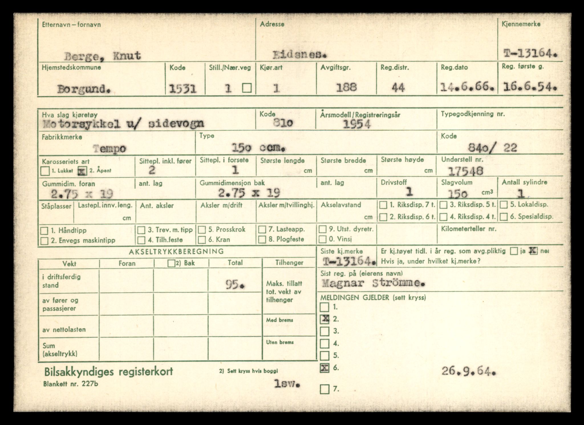 Møre og Romsdal vegkontor - Ålesund trafikkstasjon, AV/SAT-A-4099/F/Fe/L0037: Registreringskort for kjøretøy T 13031 - T 13179, 1927-1998, s. 2559