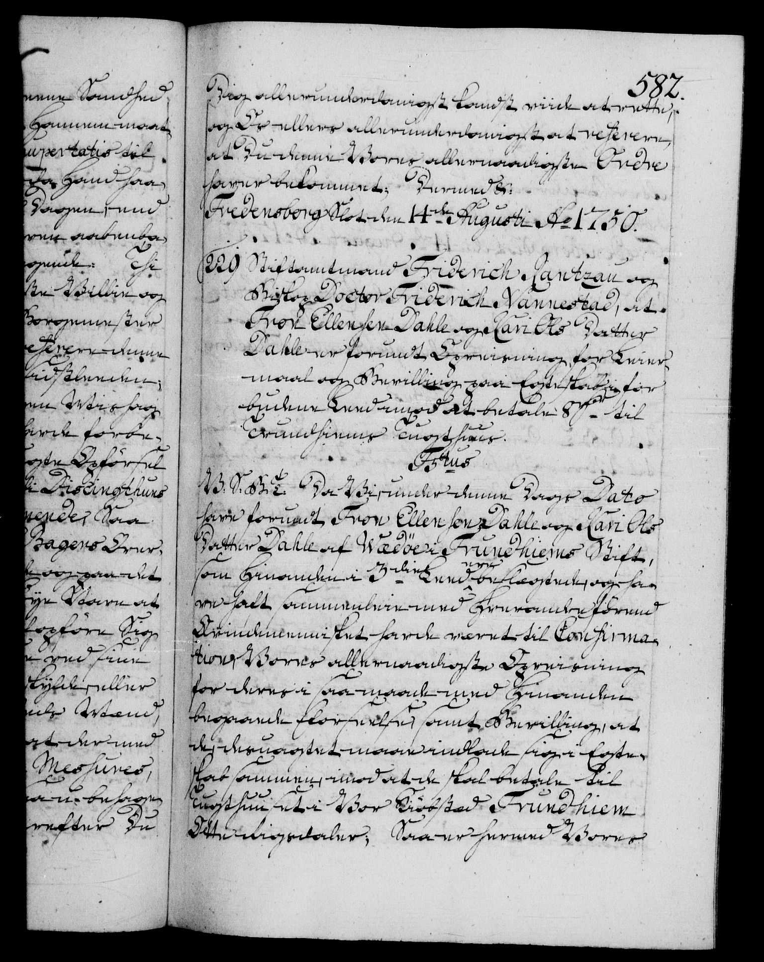 Danske Kanselli 1572-1799, AV/RA-EA-3023/F/Fc/Fca/Fcab/L0032: Norske tegnelser, 1749-1750, s. 582a