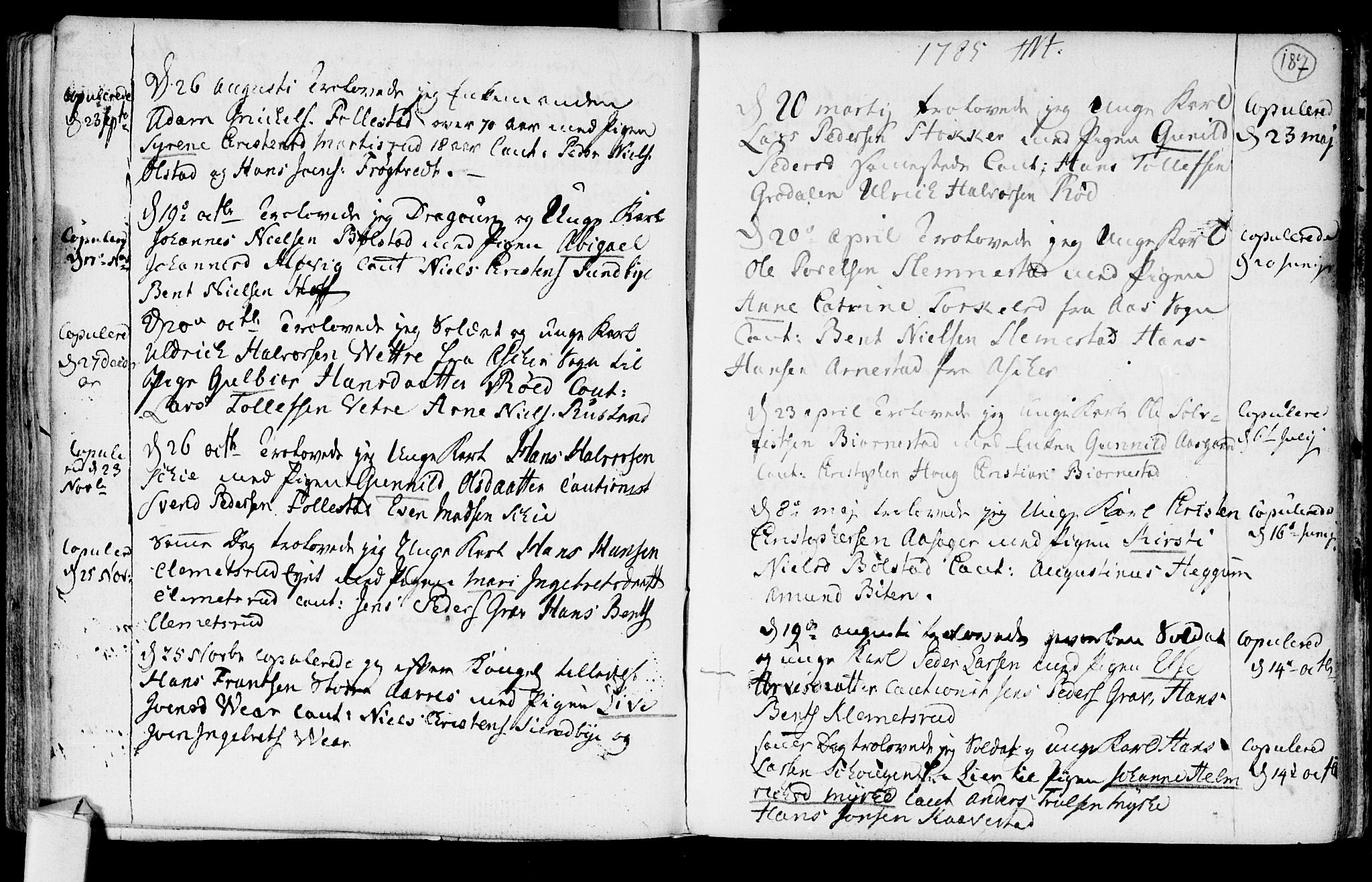 Røyken kirkebøker, AV/SAKO-A-241/F/Fa/L0003: Ministerialbok nr. 3, 1782-1813, s. 187