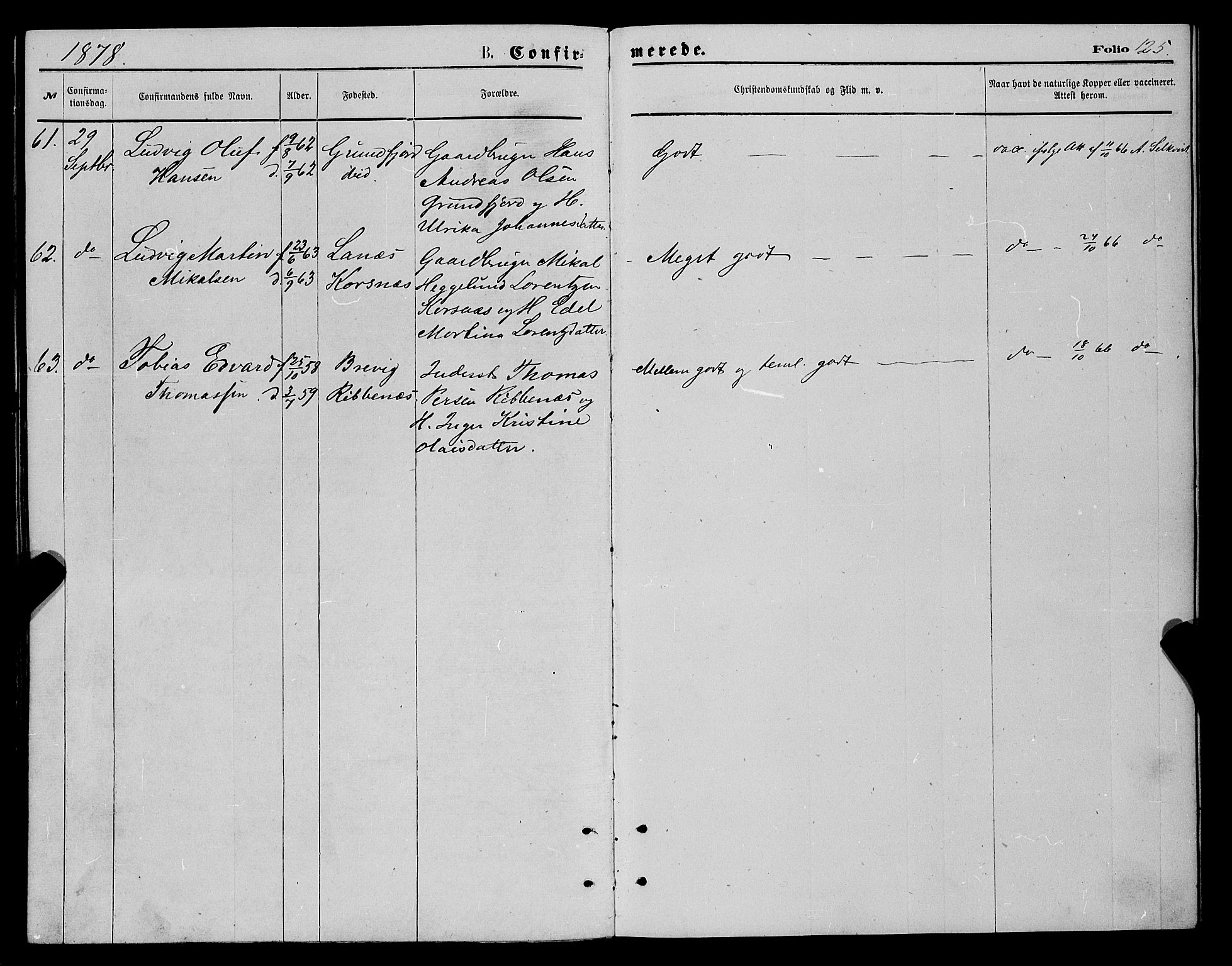 Karlsøy sokneprestembete, AV/SATØ-S-1299/H/Ha/Haa/L0005kirke: Ministerialbok nr. 5, 1872-1878, s. 125