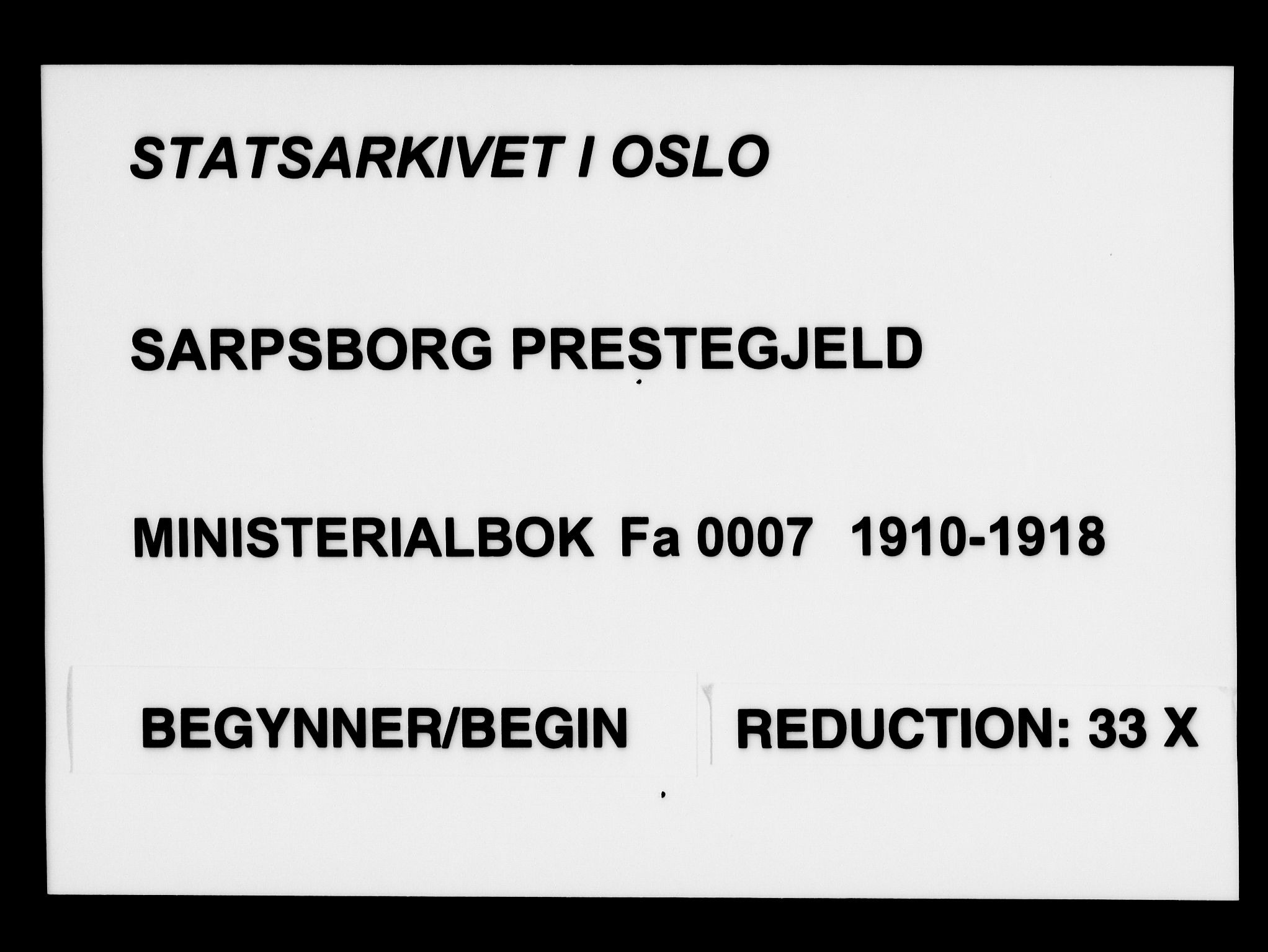 Sarpsborg prestekontor Kirkebøker, AV/SAO-A-2006/F/Fa/L0007: Ministerialbok nr. 7, 1910-1918