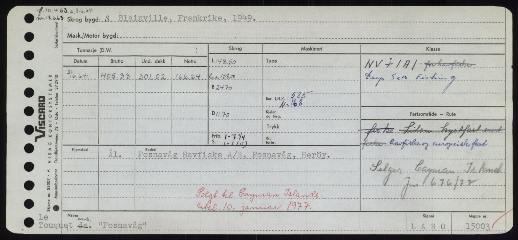 Sjøfartsdirektoratet med forløpere, Skipsmålingen, RA/S-1627/H/Hd/L0011: Fartøy, Fla-Får, s. 217