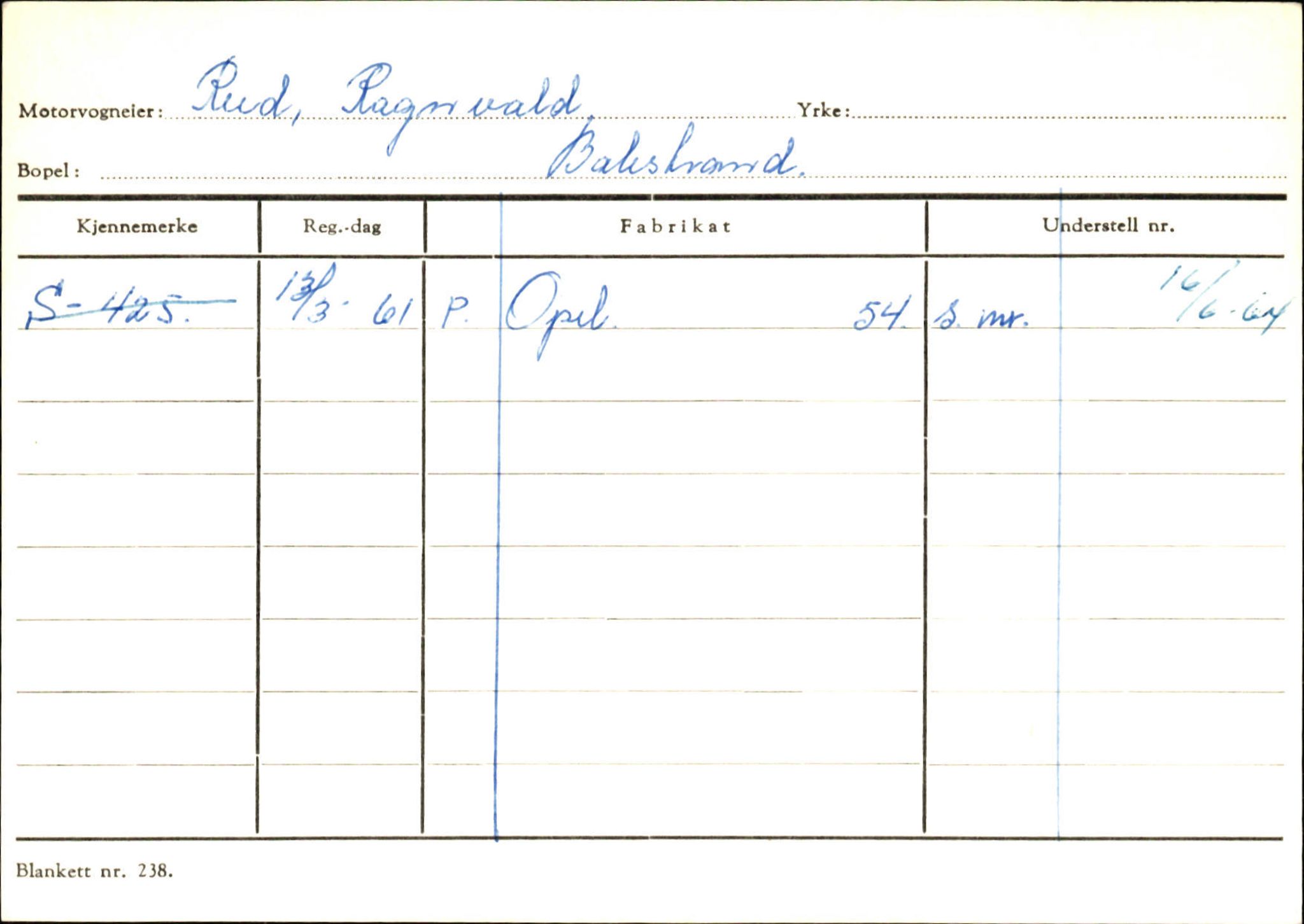 Statens vegvesen, Sogn og Fjordane vegkontor, AV/SAB-A-5301/4/F/L0132: Eigarregister Askvoll A-Å. Balestrand A-Å, 1945-1975, s. 2216