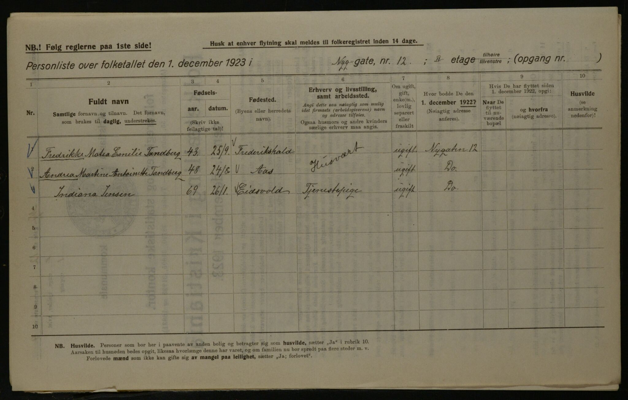 OBA, Kommunal folketelling 1.12.1923 for Kristiania, 1923, s. 81284