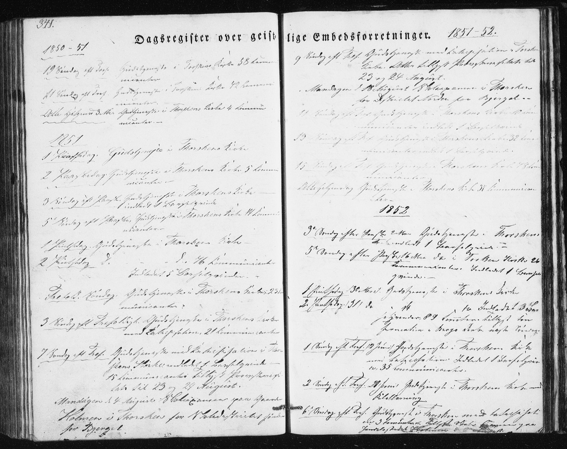 Berg sokneprestkontor, SATØ/S-1318/G/Ga/Gab/L0011klokker: Klokkerbok nr. 11, 1833-1878, s. 341