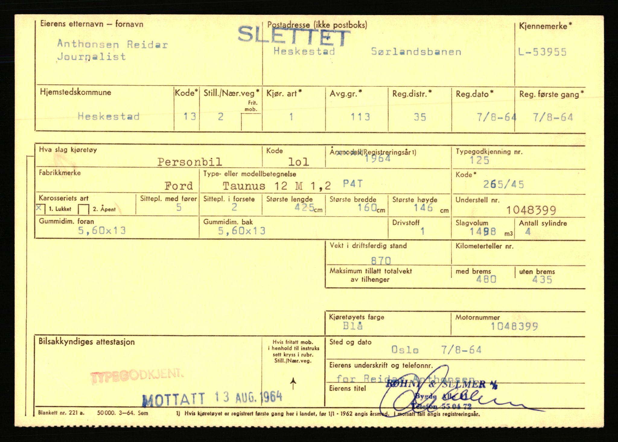 Stavanger trafikkstasjon, AV/SAST-A-101942/0/F/L0053: L-52900 - L-54199, 1930-1971, s. 2367