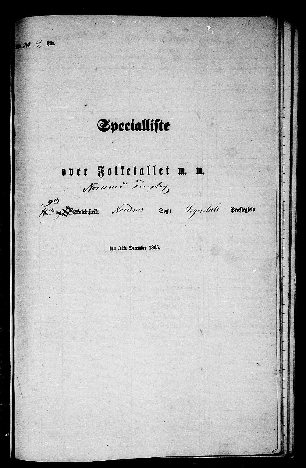 RA, Folketelling 1865 for 1420P Sogndal prestegjeld, 1865, s. 148