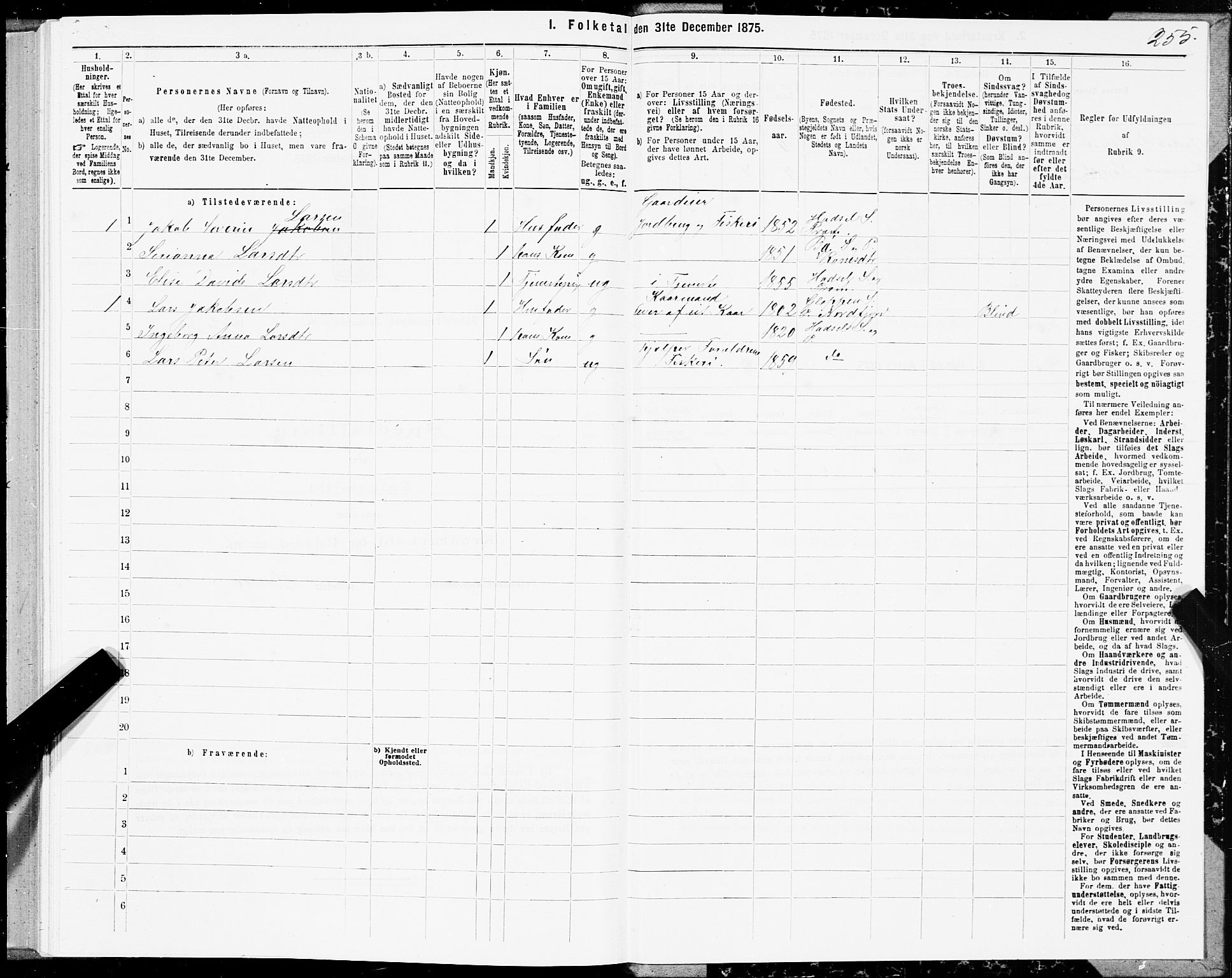 SAT, Folketelling 1875 for 1866P Hadsel prestegjeld, 1875, s. 2255