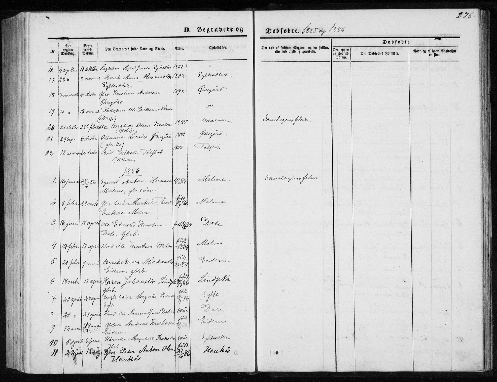 Ministerialprotokoller, klokkerbøker og fødselsregistre - Møre og Romsdal, SAT/A-1454/565/L0754: Klokkerbok nr. 565C03, 1870-1896, s. 276