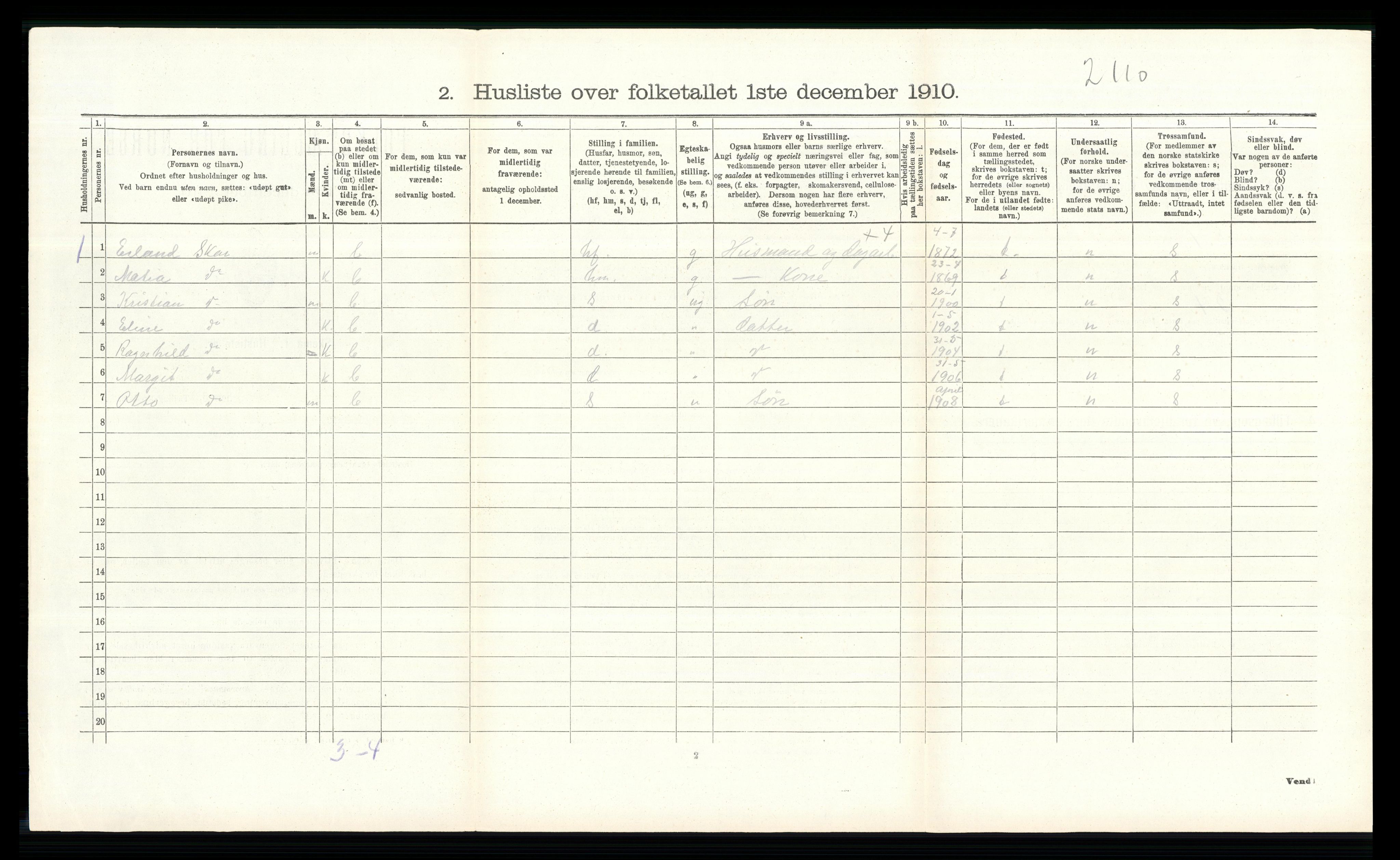 RA, Folketelling 1910 for 0519 Sør-Fron herred, 1910, s. 425