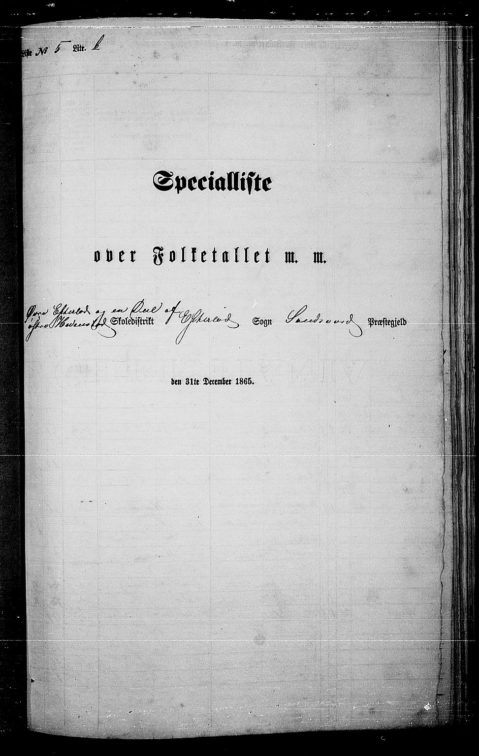 RA, Folketelling 1865 for 0629P Sandsvær prestegjeld, 1865, s. 99