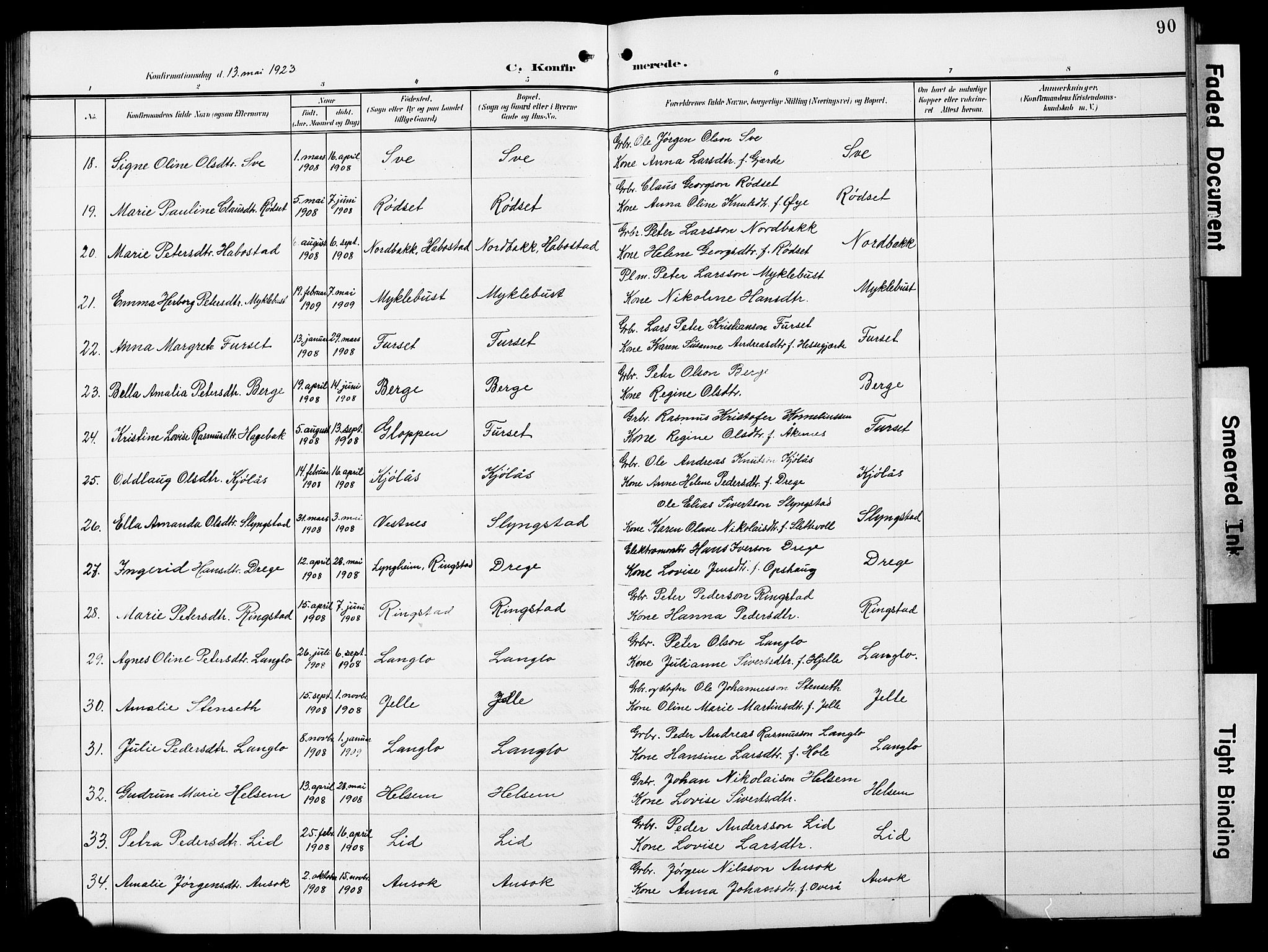 Ministerialprotokoller, klokkerbøker og fødselsregistre - Møre og Romsdal, AV/SAT-A-1454/520/L0293: Klokkerbok nr. 520C05, 1902-1923, s. 90