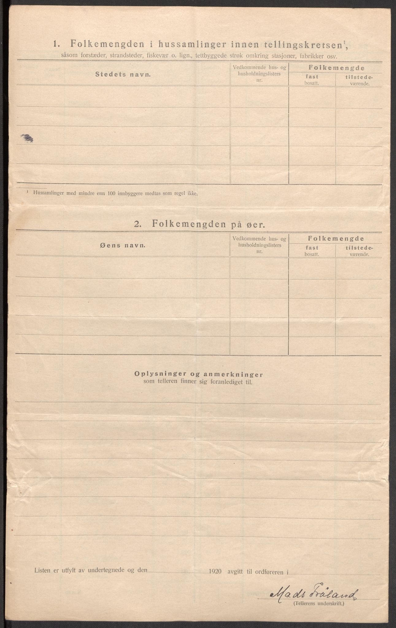 SAST, Folketelling 1920 for 1155 Vats herred, 1920, s. 14