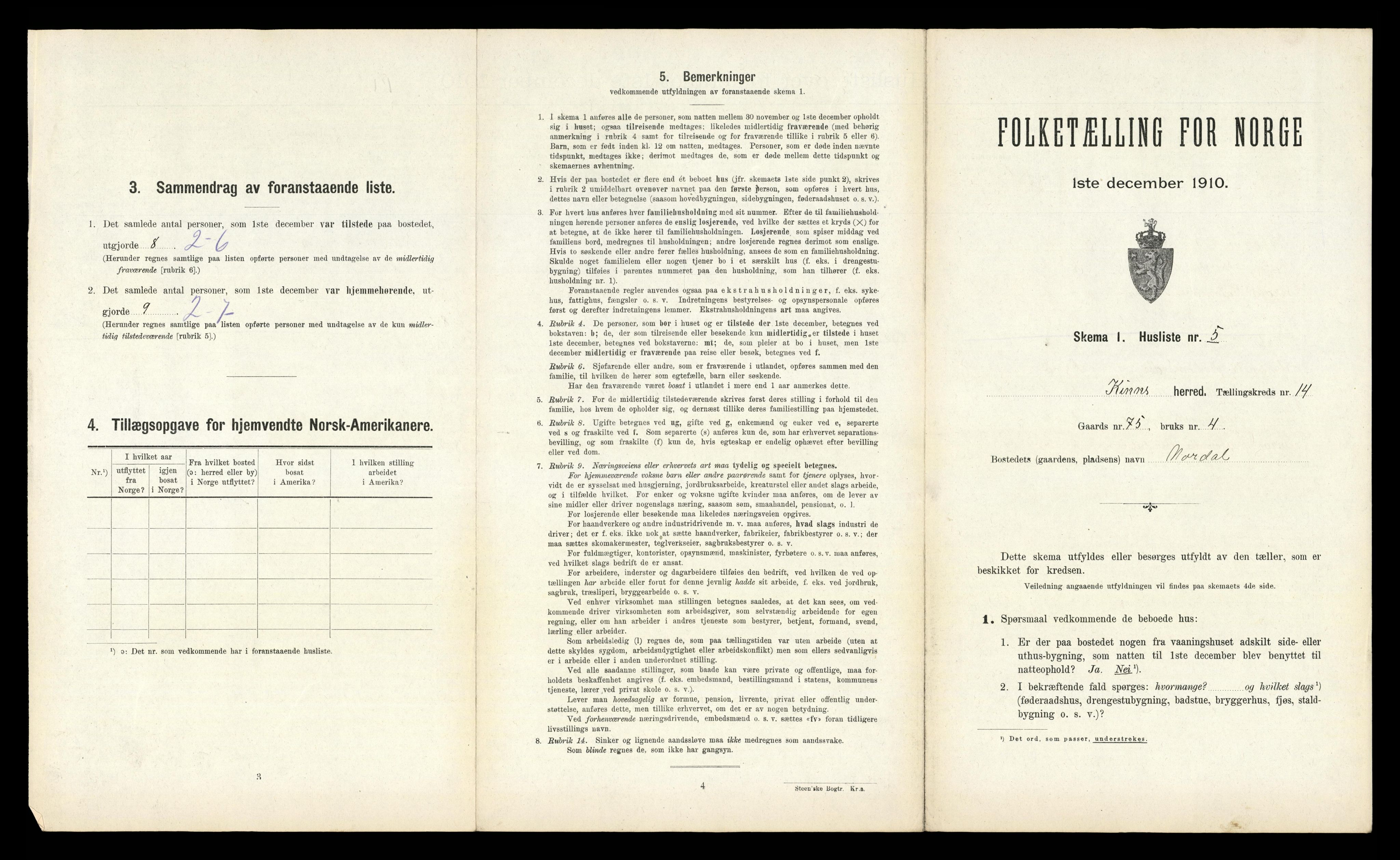 RA, Folketelling 1910 for 1437 Kinn herred, 1910, s. 898