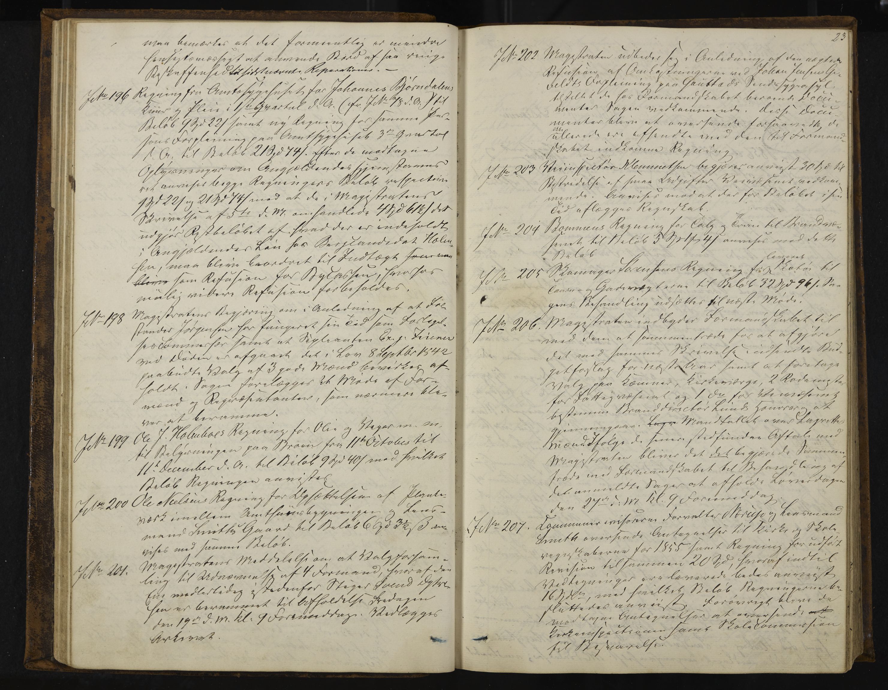 Kongsberg formannskap og sentraladministrasjon, IKAK/0604021-1/A/L0003: Møtebok med register, 1856-1861, s. 23