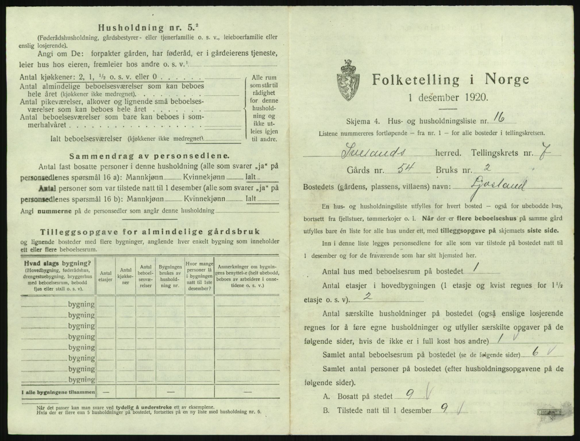 SAK, Folketelling 1920 for 0935 Iveland herred, 1920, s. 367