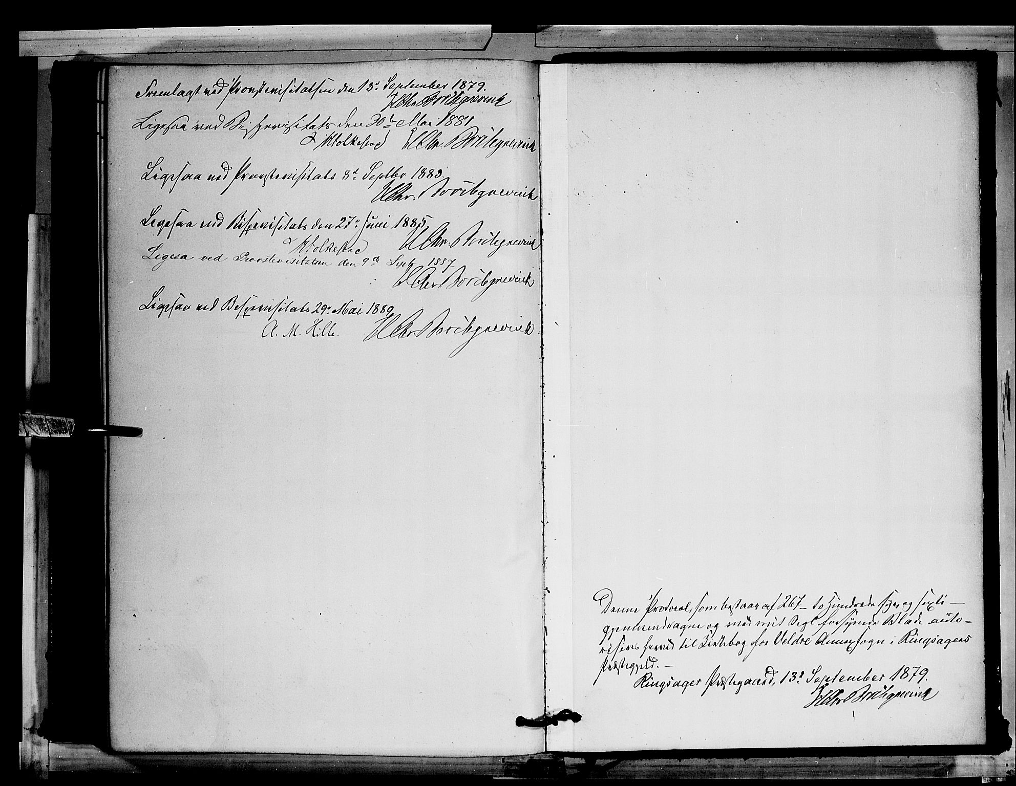 Ringsaker prestekontor, SAH/PREST-014/L/La/L0011: Klokkerbok nr. 11, 1879-1890