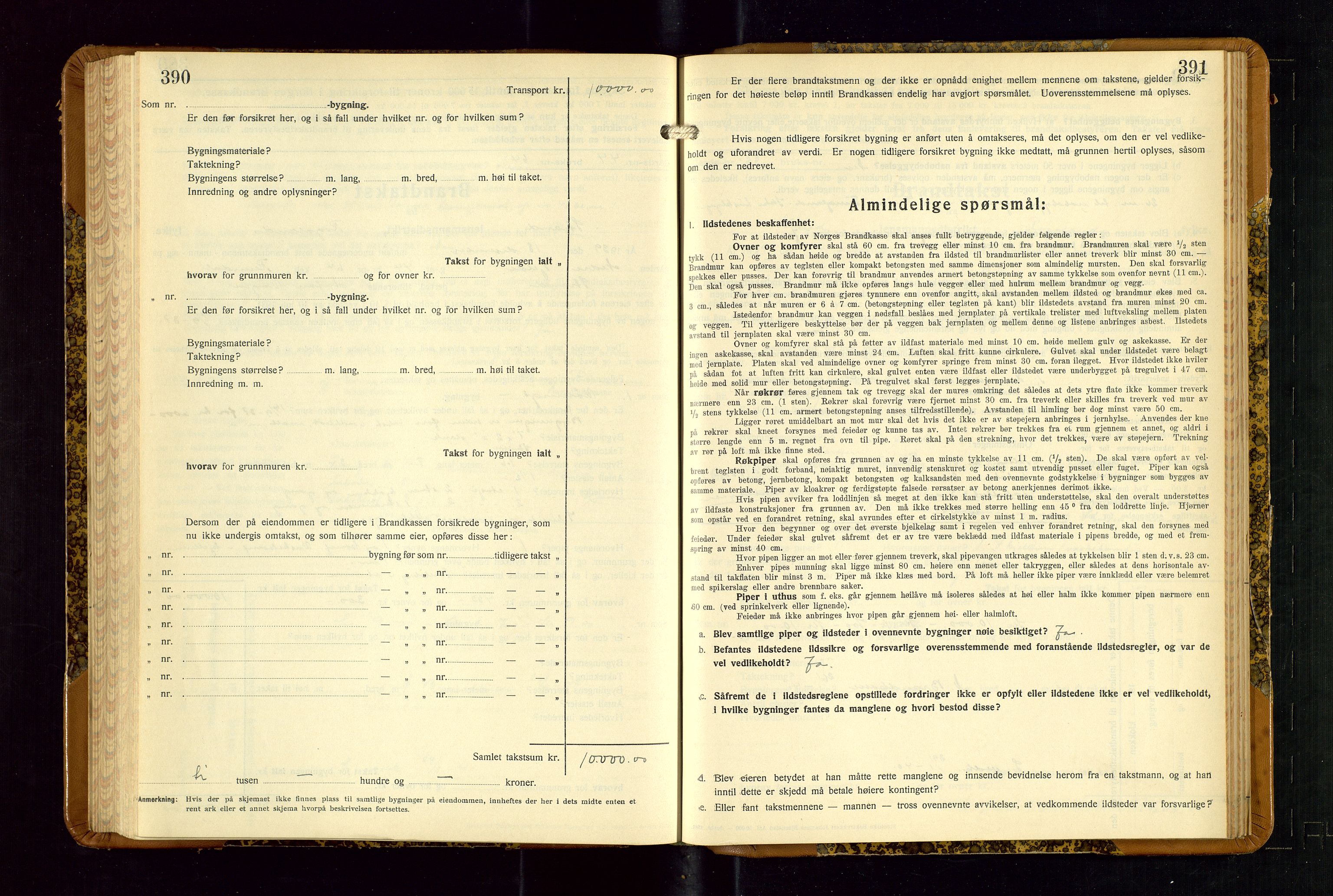 Strand og Forsand lensmannskontor, AV/SAST-A-100451/Gob/L0001: Branntakstprotokoll, 1935-1942, s. 390-391