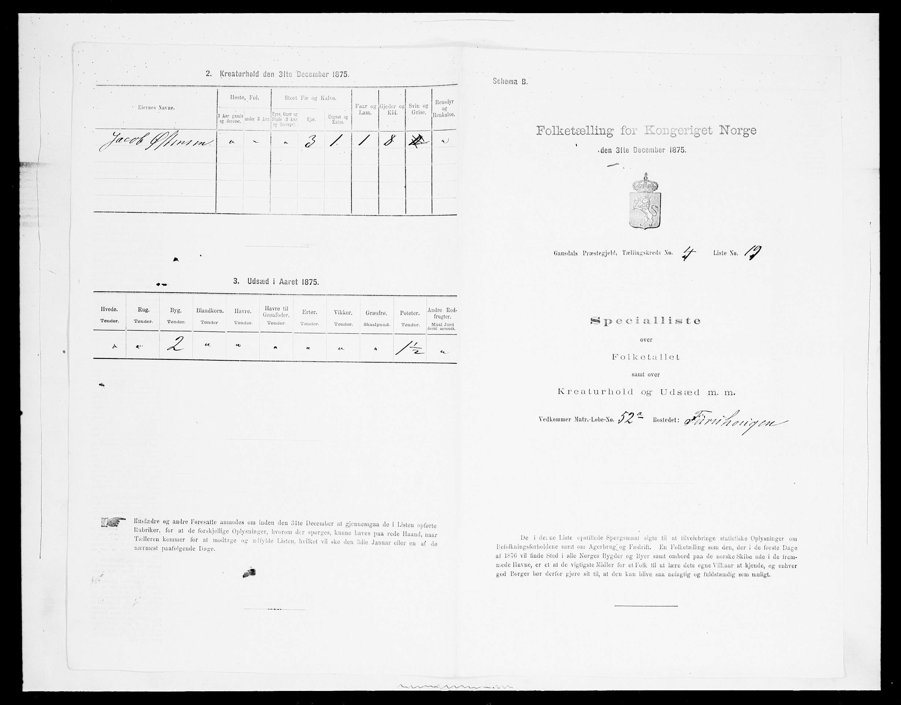 SAH, Folketelling 1875 for 0522P Gausdal prestegjeld, 1875, s. 757