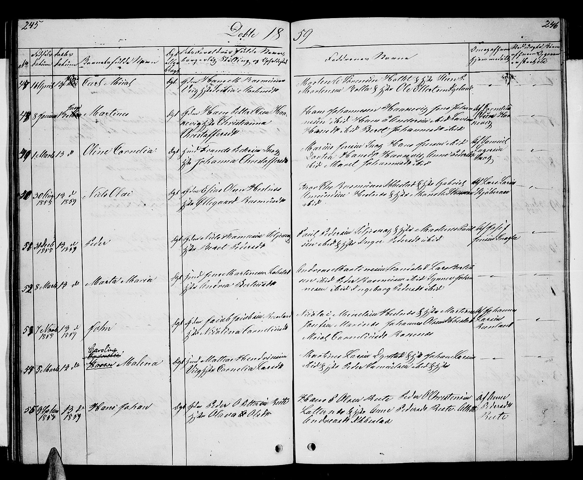 Ibestad sokneprestembete, AV/SATØ-S-0077/H/Ha/Hab/L0004klokker: Klokkerbok nr. 4, 1852-1860, s. 245-246