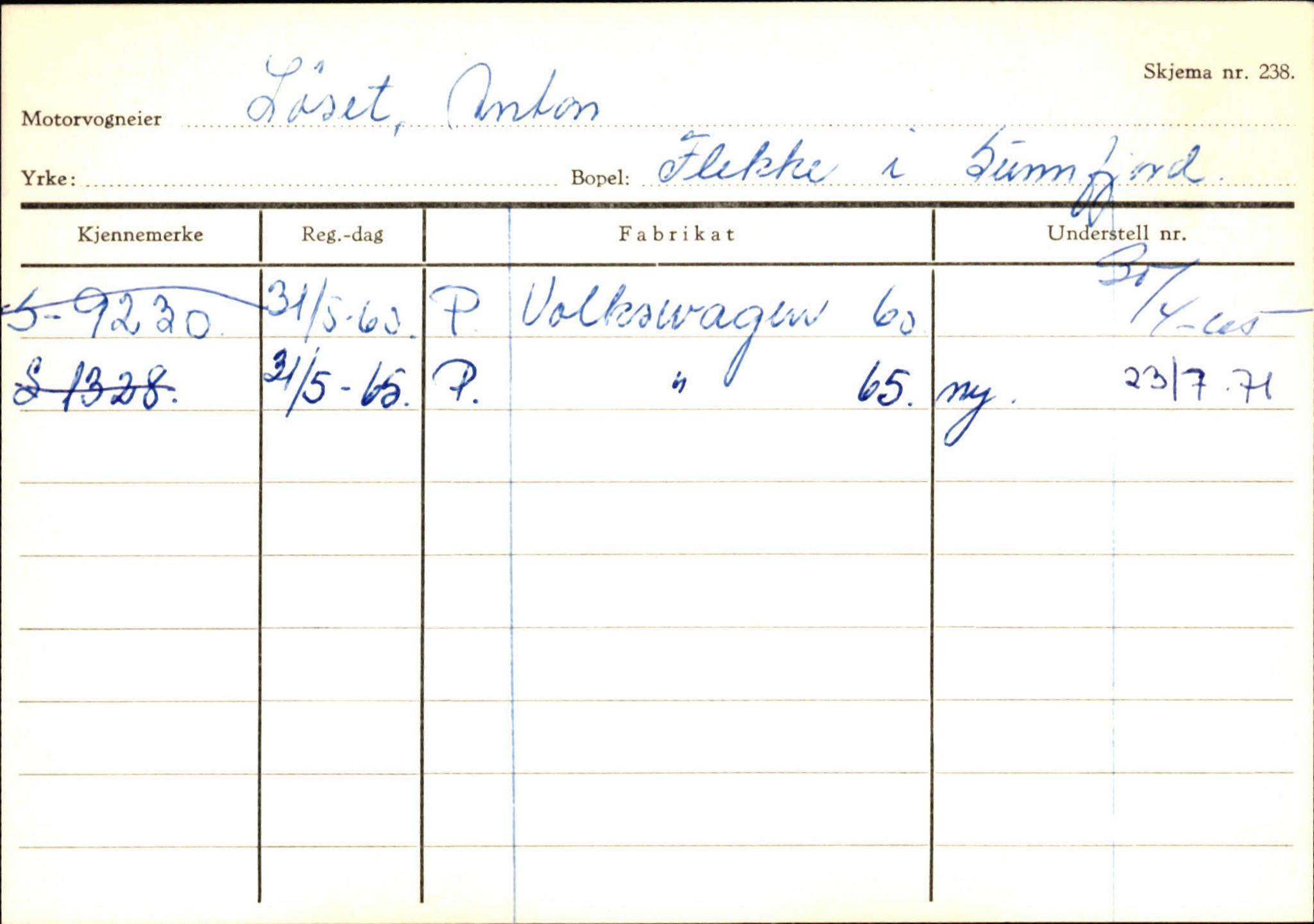 Statens vegvesen, Sogn og Fjordane vegkontor, AV/SAB-A-5301/4/F/L0125: Eigarregister Sogndal V-Å. Aurland A-Å. Fjaler A-N, 1945-1975, s. 2516