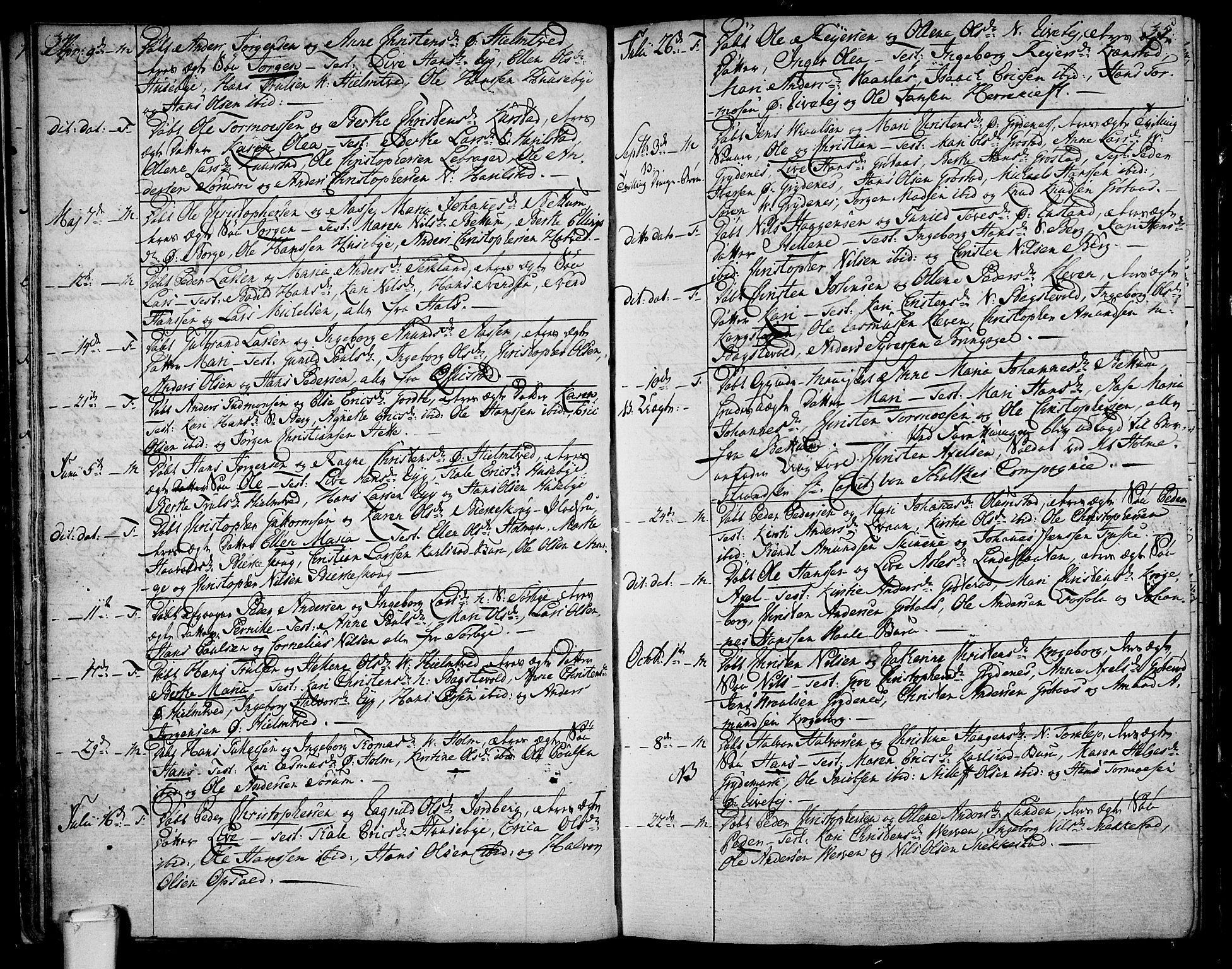 Våle kirkebøker, AV/SAKO-A-334/F/Fa/L0005: Ministerialbok nr. I 5, 1773-1808, s. 34-35
