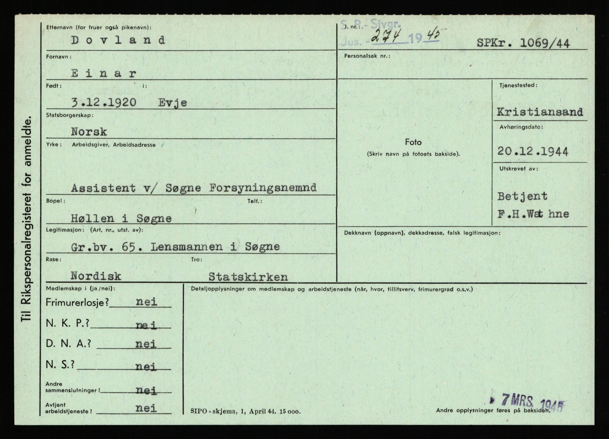 Statspolitiet - Hovedkontoret / Osloavdelingen, AV/RA-S-1329/C/Ca/L0003: Brechan - Eichinger	, 1943-1945, s. 4151