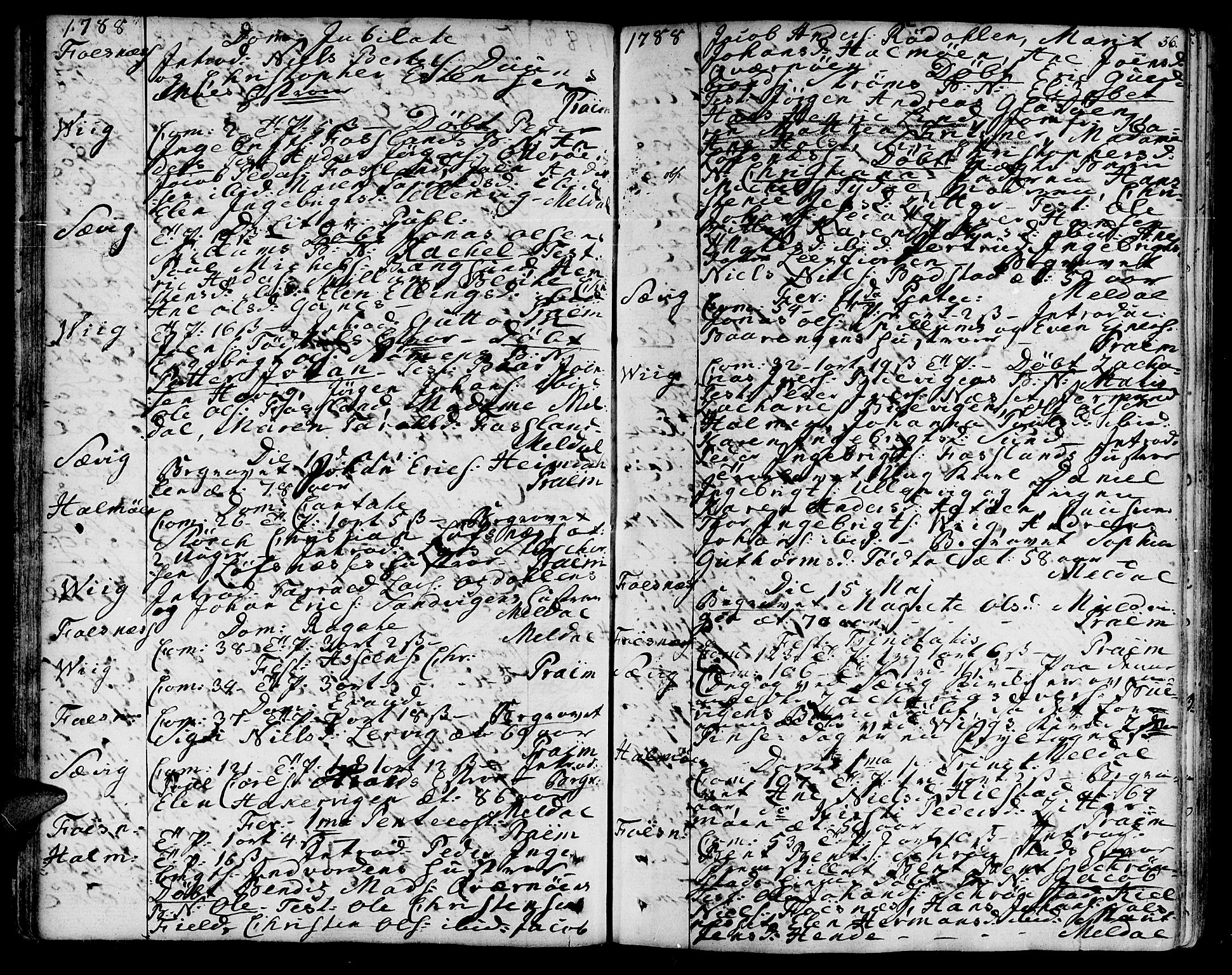 Ministerialprotokoller, klokkerbøker og fødselsregistre - Nord-Trøndelag, SAT/A-1458/773/L0608: Ministerialbok nr. 773A02, 1784-1816, s. 36