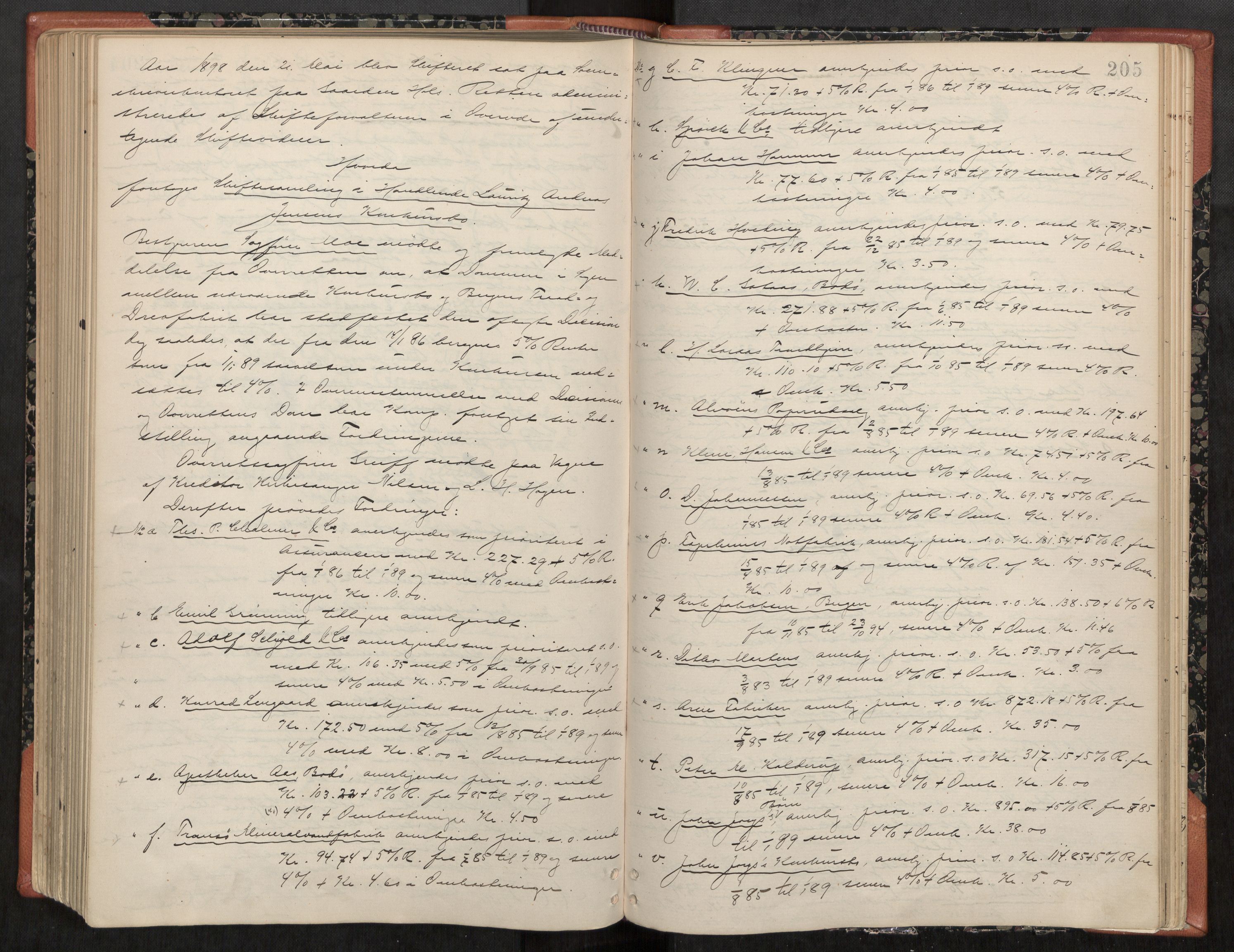 Namdal sorenskriveri, AV/SAT-A-4133/1/3/3B/L0006: Skiftebehandlingsprotokoll, 1888-1899, s. 205