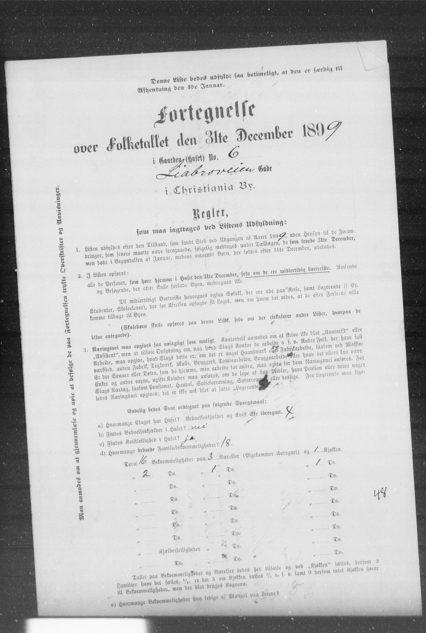 OBA, Kommunal folketelling 31.12.1899 for Kristiania kjøpstad, 1899, s. 7600