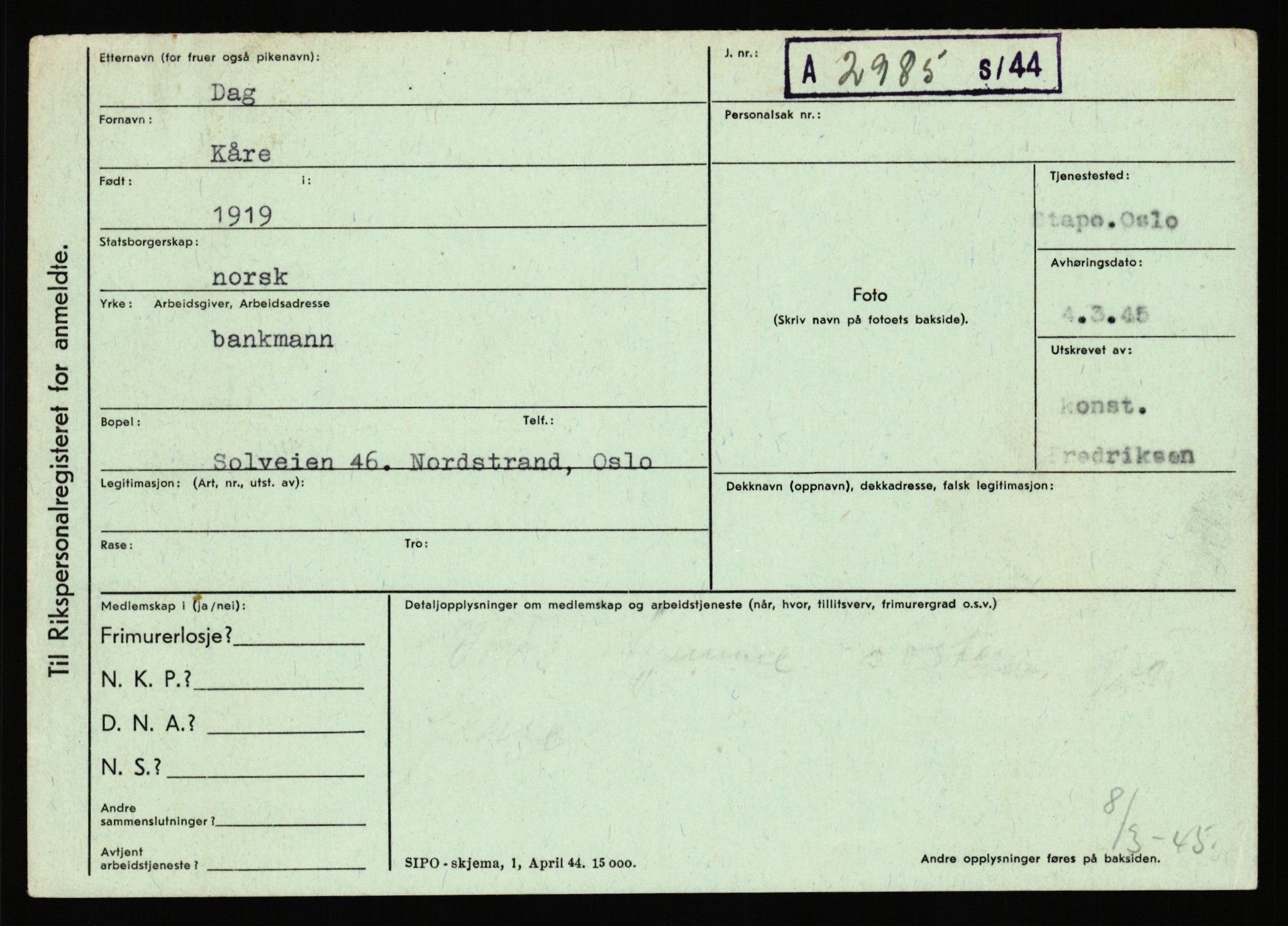 Statspolitiet - Hovedkontoret / Osloavdelingen, AV/RA-S-1329/C/Ca/L0003: Brechan - Eichinger	, 1943-1945, s. 2361