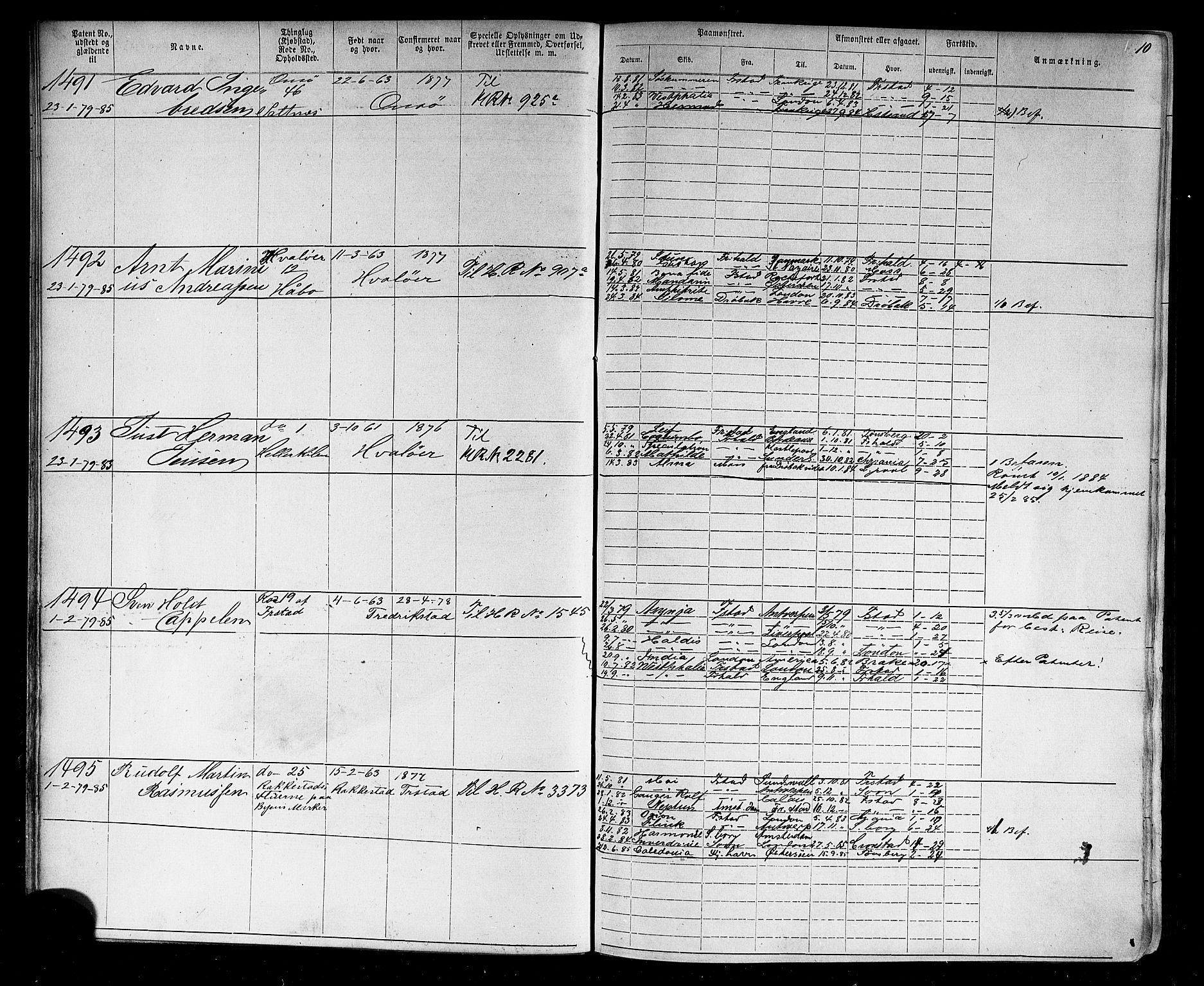 Fredrikstad mønstringskontor, AV/SAO-A-10569b/F/Fc/Fca/L0004: Annotasjonsrulle, 1885-1893, s. 12