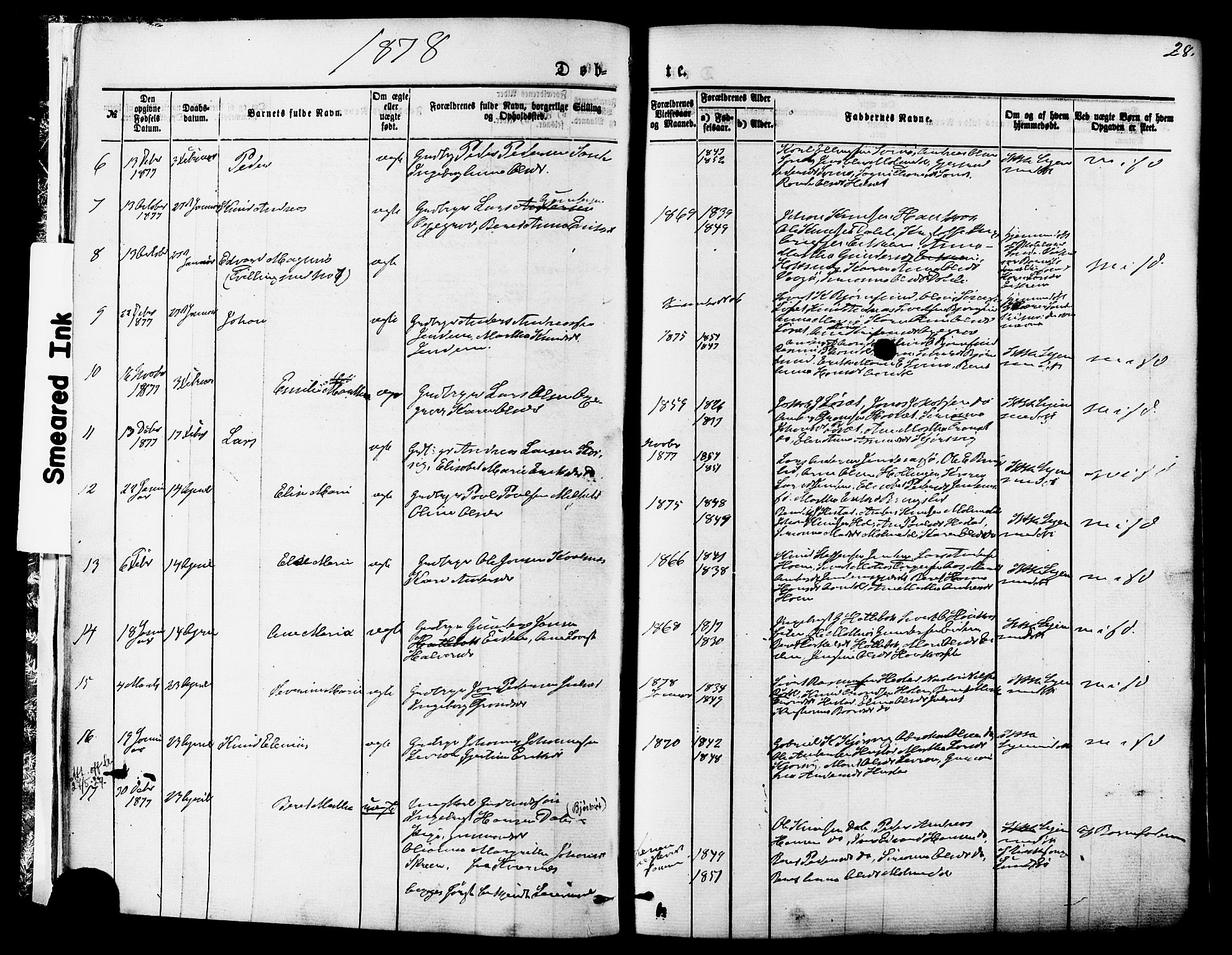 Ministerialprotokoller, klokkerbøker og fødselsregistre - Møre og Romsdal, AV/SAT-A-1454/565/L0749: Ministerialbok nr. 565A03, 1871-1886, s. 28