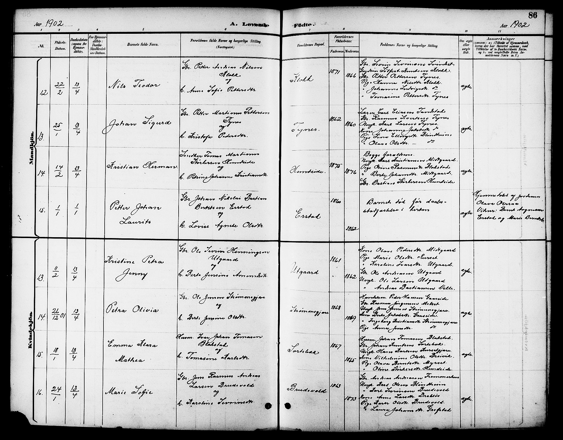 Ministerialprotokoller, klokkerbøker og fødselsregistre - Møre og Romsdal, AV/SAT-A-1454/523/L0340: Klokkerbok nr. 523C03, 1892-1902, s. 86