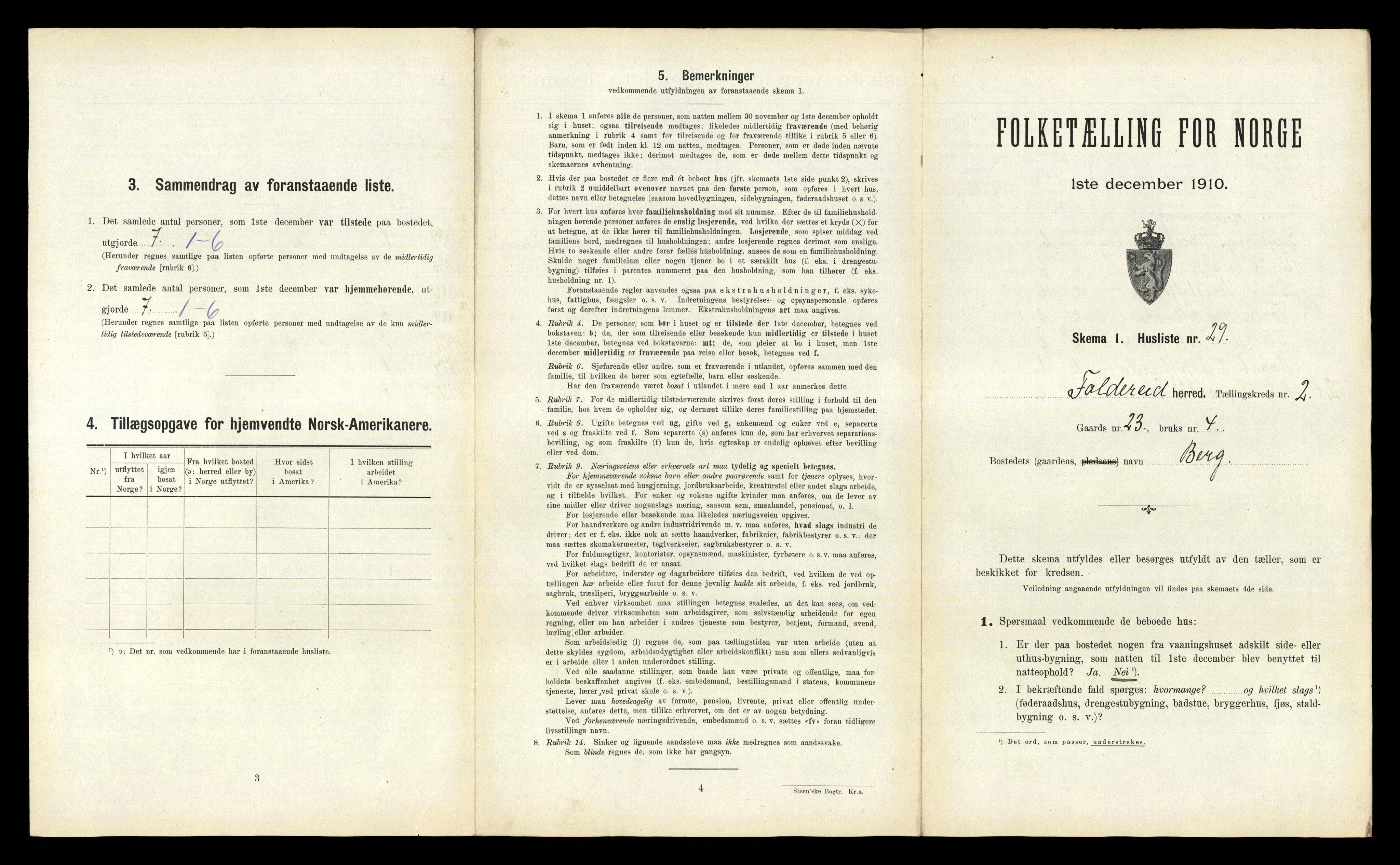 RA, Folketelling 1910 for 1753 Foldereid herred, 1910, s. 146