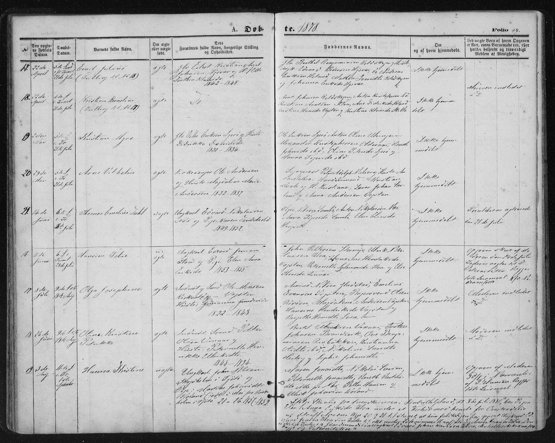 Ministerialprotokoller, klokkerbøker og fødselsregistre - Nordland, AV/SAT-A-1459/816/L0241: Ministerialbok nr. 816A07, 1870-1885, s. 47